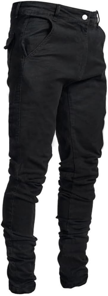 Men's Casual Stylish Straight Slim Fit Jeans Young Hiphop Skinny Denim Pants