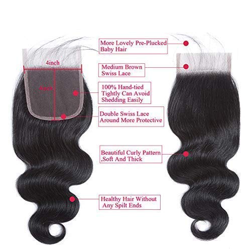 Hd Closure 5x5 Straight Closure 5x5 Transparent Lace Closure 12A Virgin Remy Human Hair Frontal Closure Pre Plucked With Baby Hair Natural Black Color(14inch)