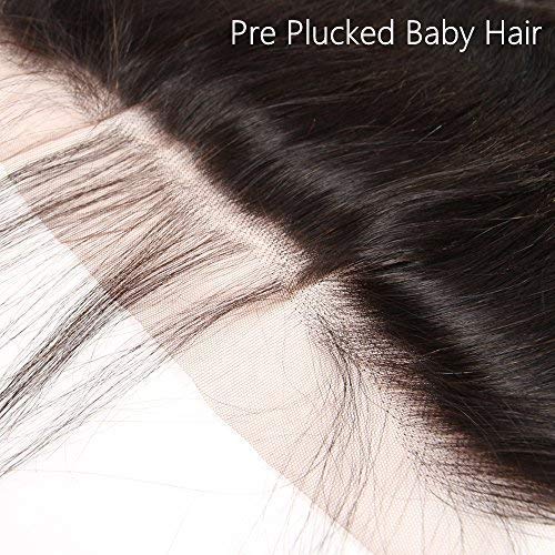 Hd Closure 5x5 Straight Closure 5x5 Transparent Lace Closure 12A Virgin Remy Human Hair Frontal Closure Pre Plucked With Baby Hair Natural Black Color(14inch)