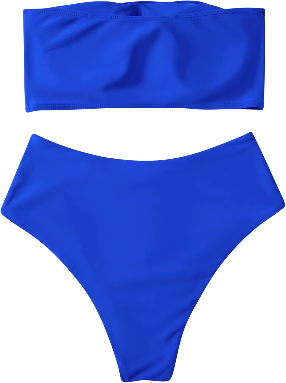 OMKAGI Women Bandeau Bikini Swimsuits Cheeky Off Shoulder Bathing Suit
