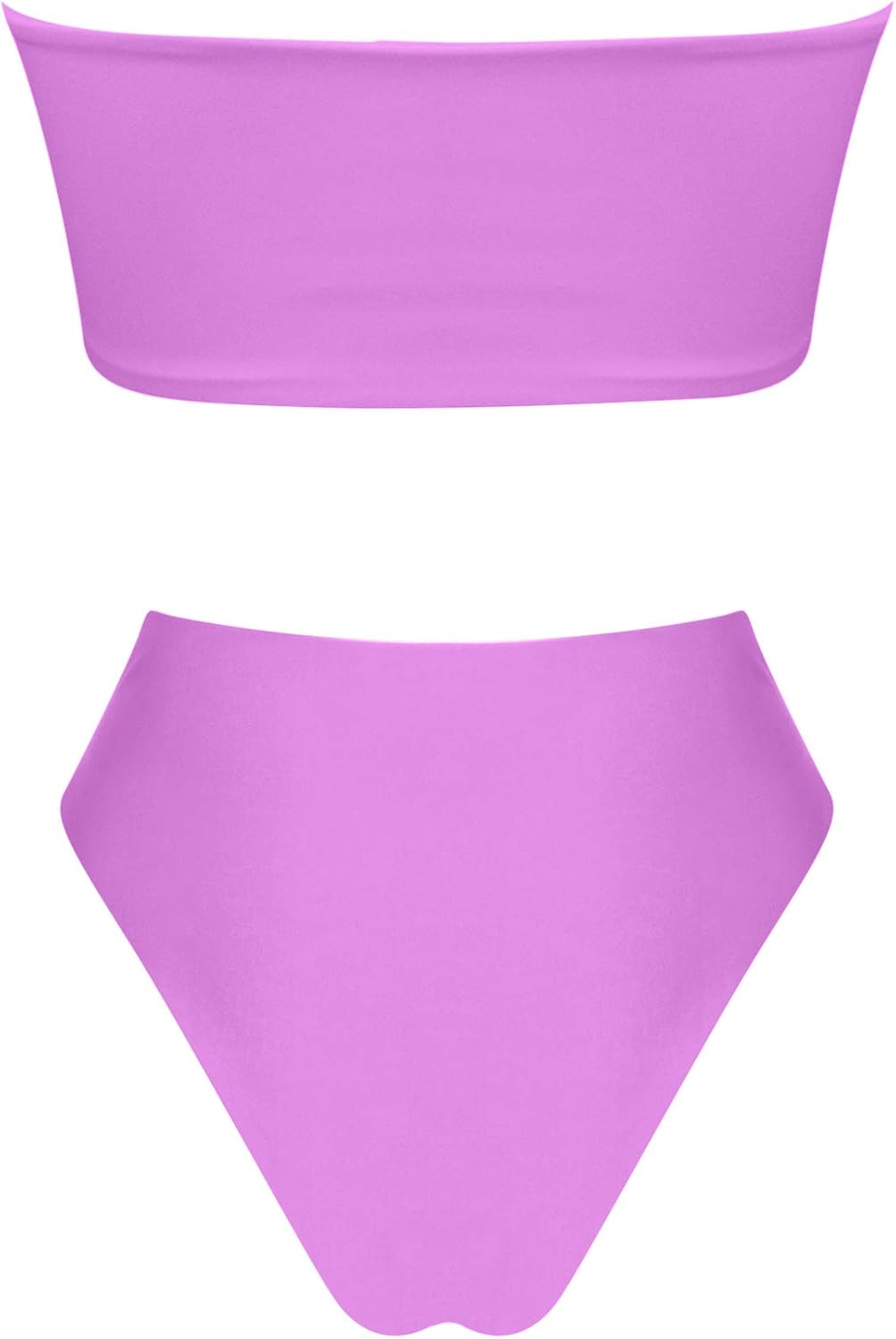OMKAGI Women Bandeau Bikini Swimsuits Cheeky Off Shoulder Bathing Suit