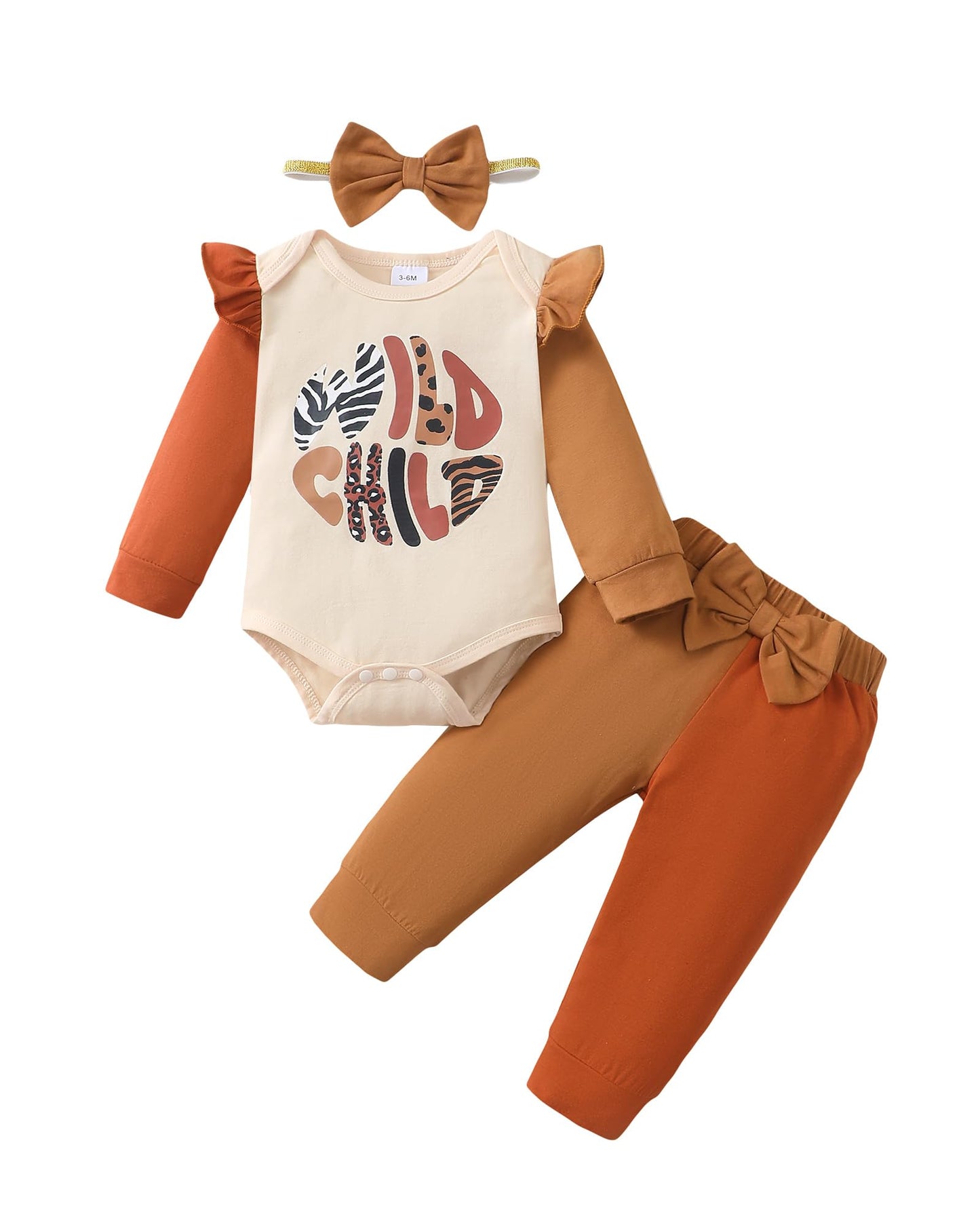 Mioglrie Baby Girl Clothes Newborn Girl Fall Winter Outfits Pants Set Preemie Clothing Headband 0 3 6 12 18 Months