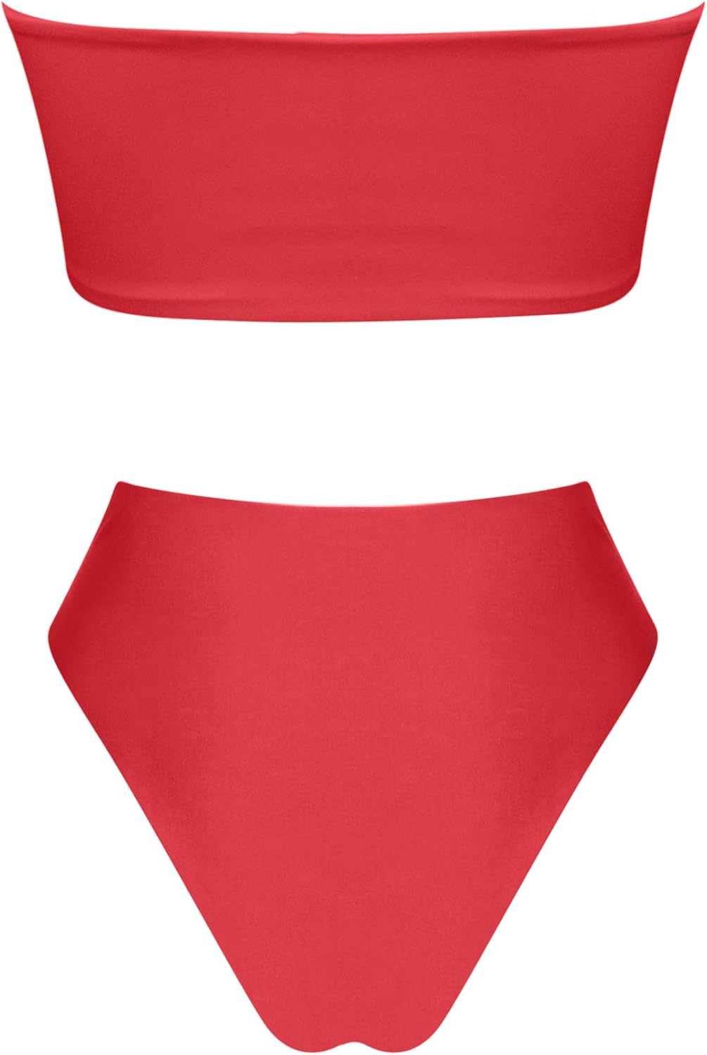 OMKAGI Women Bandeau Bikini Swimsuits Cheeky Off Shoulder Bathing Suit