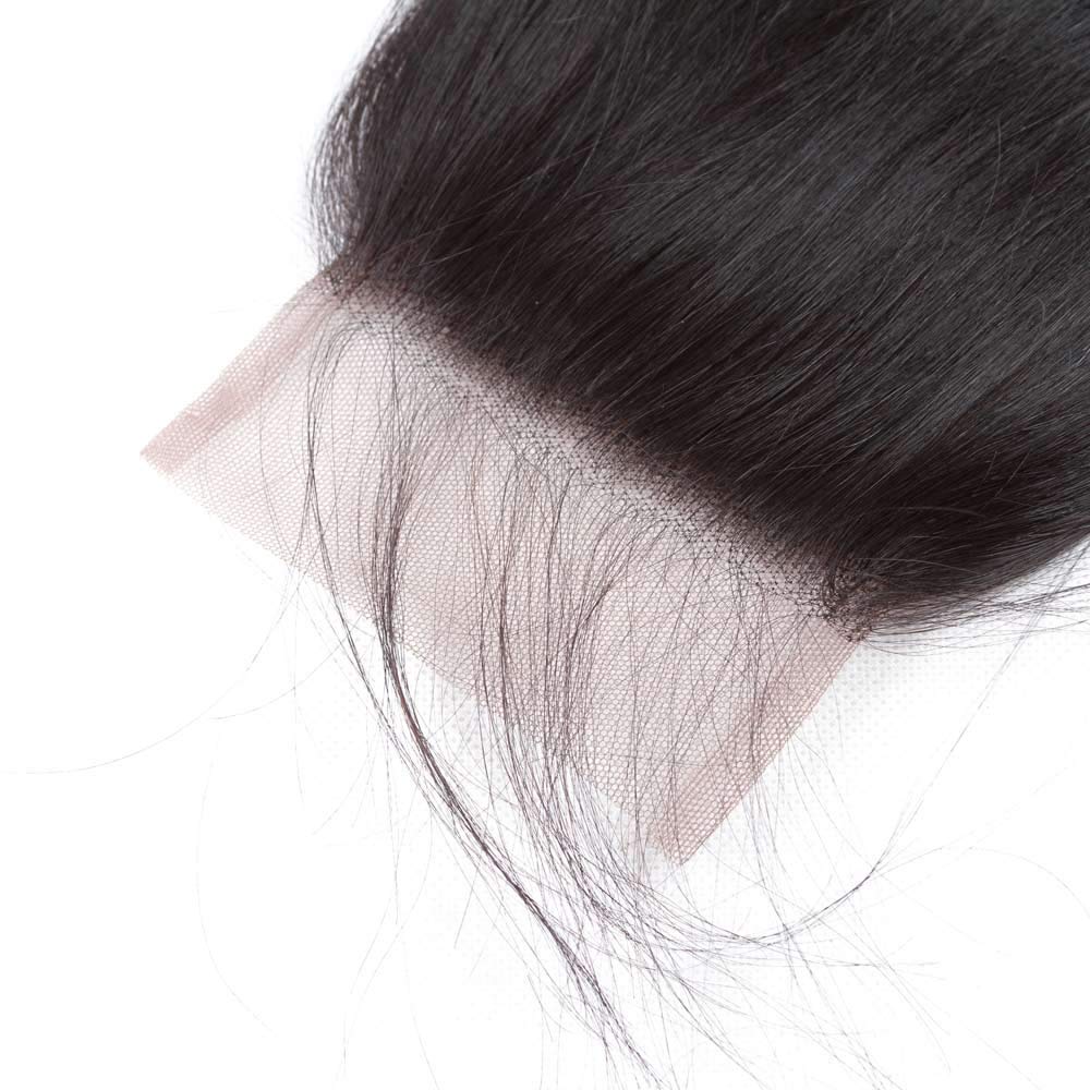 Hd Closure 5x5 Straight Closure 5x5 Transparent Lace Closure 12A Virgin Remy Human Hair Frontal Closure Pre Plucked With Baby Hair Natural Black Color(14inch)
