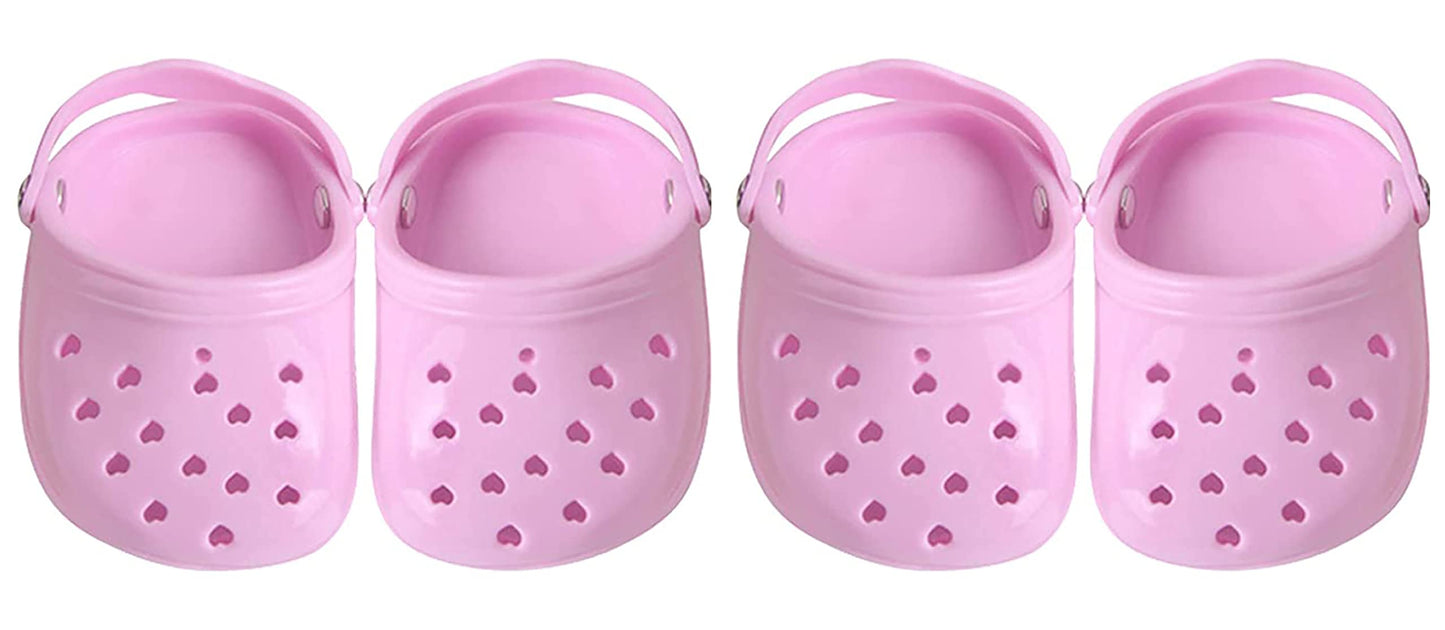 4 PCS Small Dog Sandals, Shoes for Dogs, Candy Colors Dog Sandals for Photo, Doggy Rubber Slipper Shoes Pink