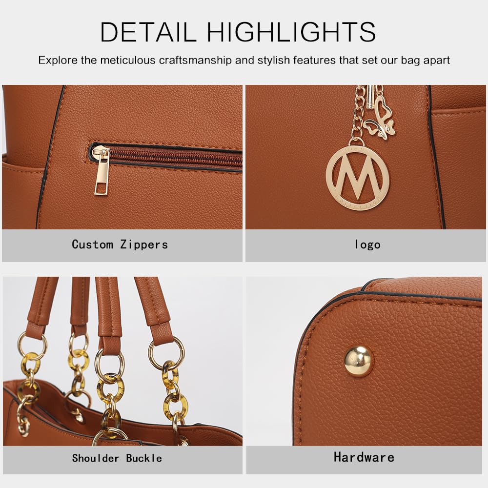 MKF Collection Tote Bag for Women, Handbag Set with Wallet-Top-Handle- Vegan Leather Purse