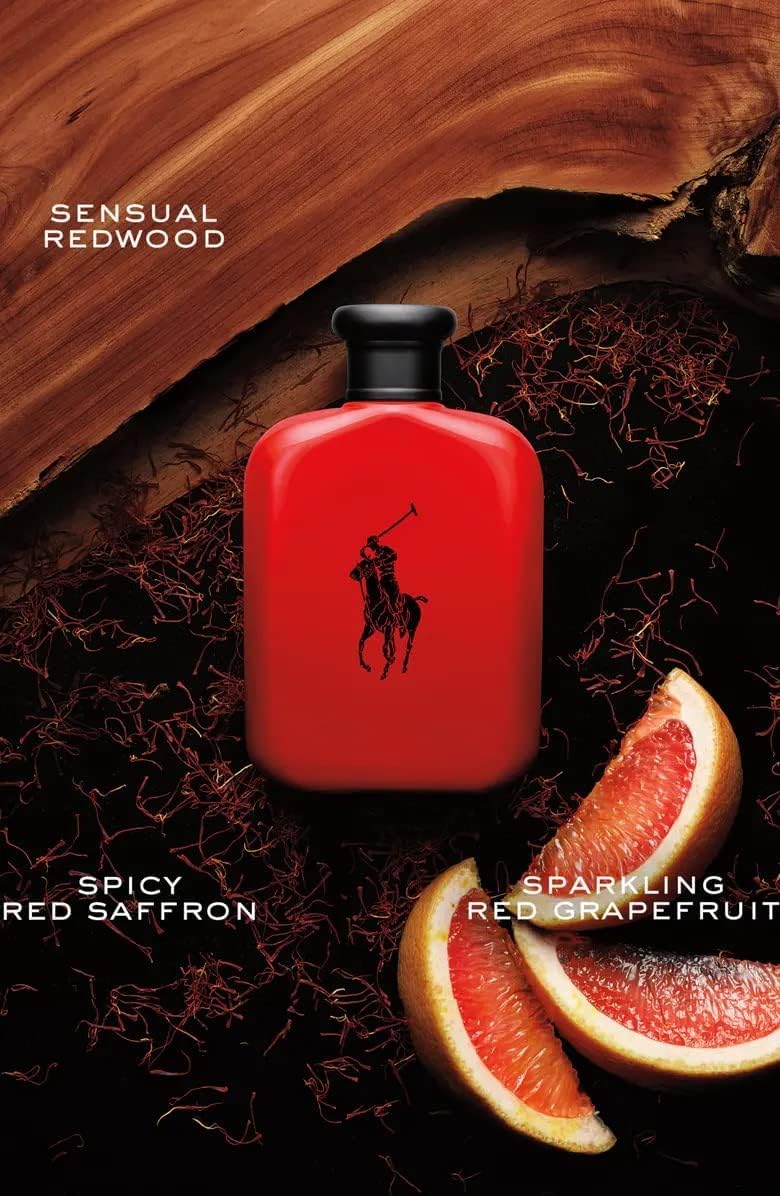 RALPH LAUREN FRAGRANCES - Polo Red - Eau de Toilette - Men's Cologne - Woody & Spicy - With Grapefruit, Saffron, and Redwood - Medium Intensity