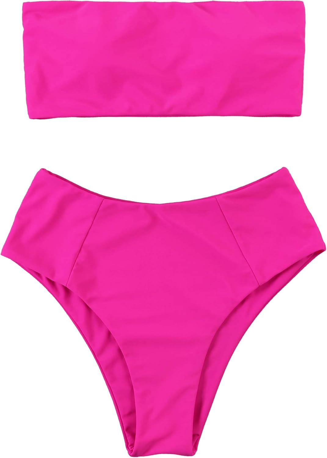 OMKAGI Women Bandeau Bikini Swimsuits Cheeky Off Shoulder Bathing Suit