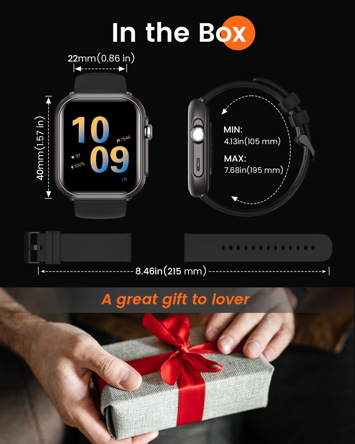 Smart Watch for Women for iPhone&Android: 100 Day+Battery Life, Smart watch(Answer/Make Calls) with 24/7 SpO2 Sleep Heart Rate Monitor,5ATM Waterproof,Fitness Tracker with 120+ Sport,Reloj Inteligente