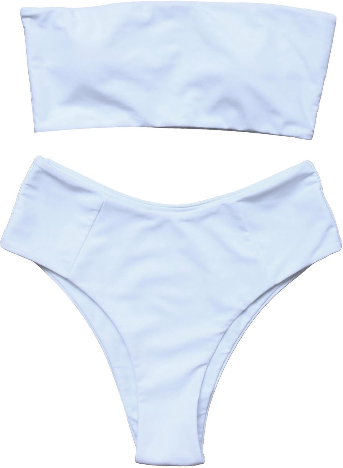 OMKAGI Women Bandeau Bikini Swimsuits Cheeky Off Shoulder Bathing Suit
