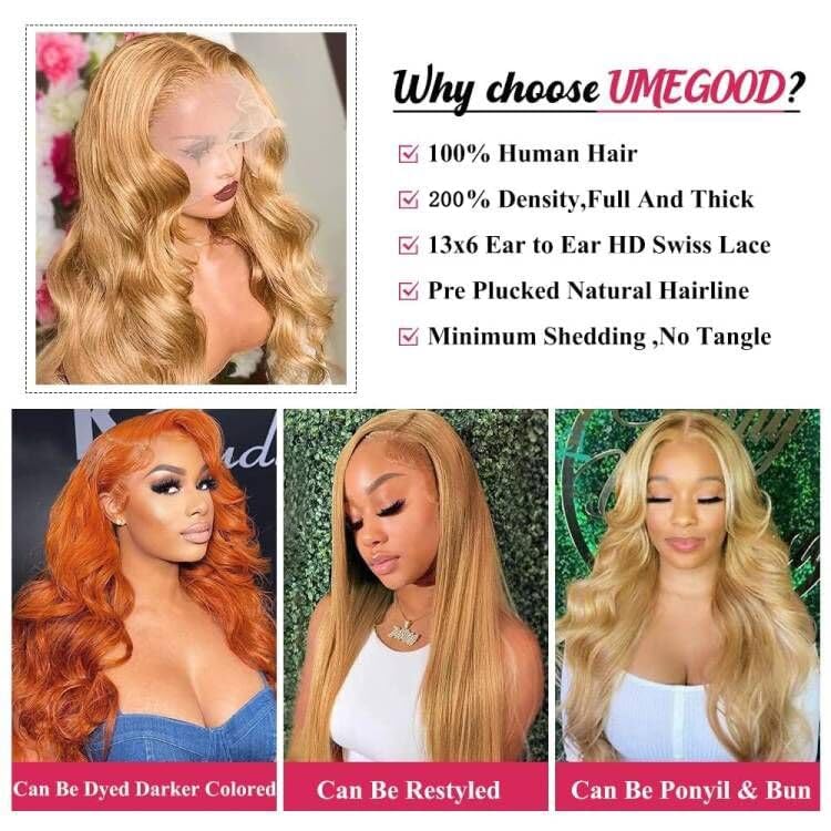 MEGOOD 200% Density Reddish Brown Deep Wave Lace Front Wigs Human Hair 13x4 HD Transparent Curly Human Hair Wig Pre Plucked 13X4 Ginger Wig Human Hair Glueless Colored Wigs With Baby Hair 18inch