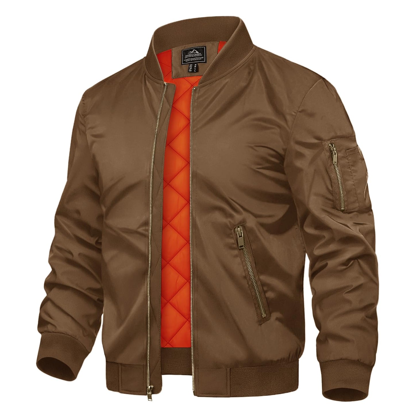 TACVASEN Men's Jackets-Bomber Jacket Fall Winter Warm Windbreaker Full Zip Casual Padded Coats