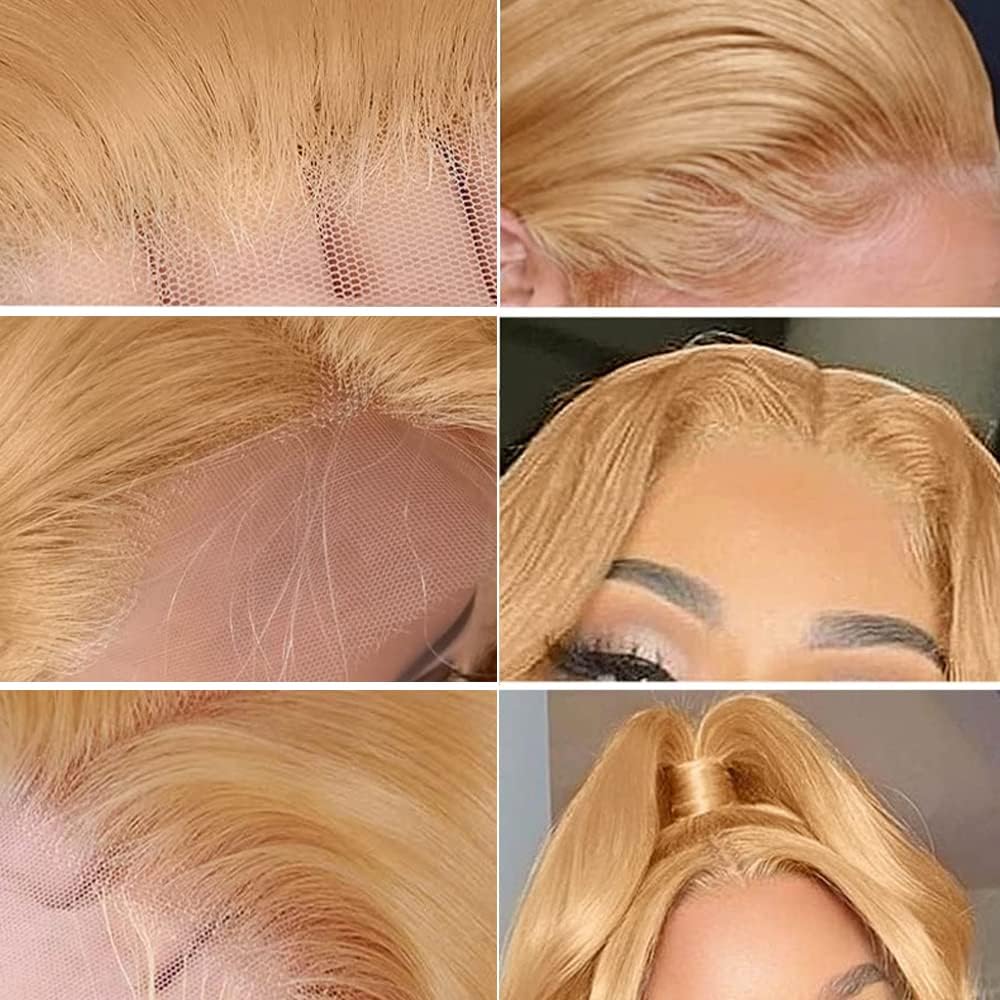 MEGOOD 200% Density Reddish Brown Deep Wave Lace Front Wigs Human Hair 13x4 HD Transparent Curly Human Hair Wig Pre Plucked 13X4 Ginger Wig Human Hair Glueless Colored Wigs With Baby Hair 18inch