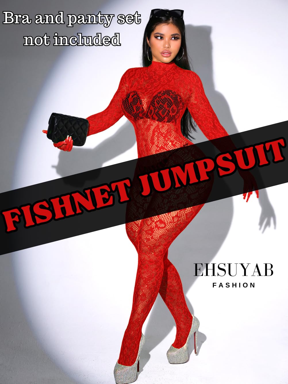 Sexy Lace Leopard Jumpsuit For Women, Fishnet Bodysuit Glow Party Club, Poster One Piece Mesh Full Body Rave Outfits