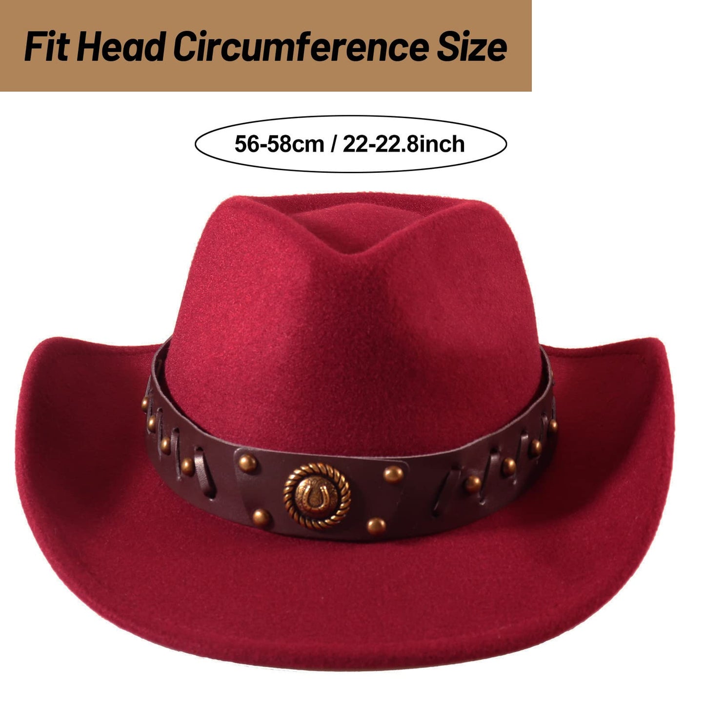 Ibeauti Cowboy Hat with Fringed Bandana Set for Women Wide Brim Western Cowgirl Hat Paisley Head Wrap Scarf