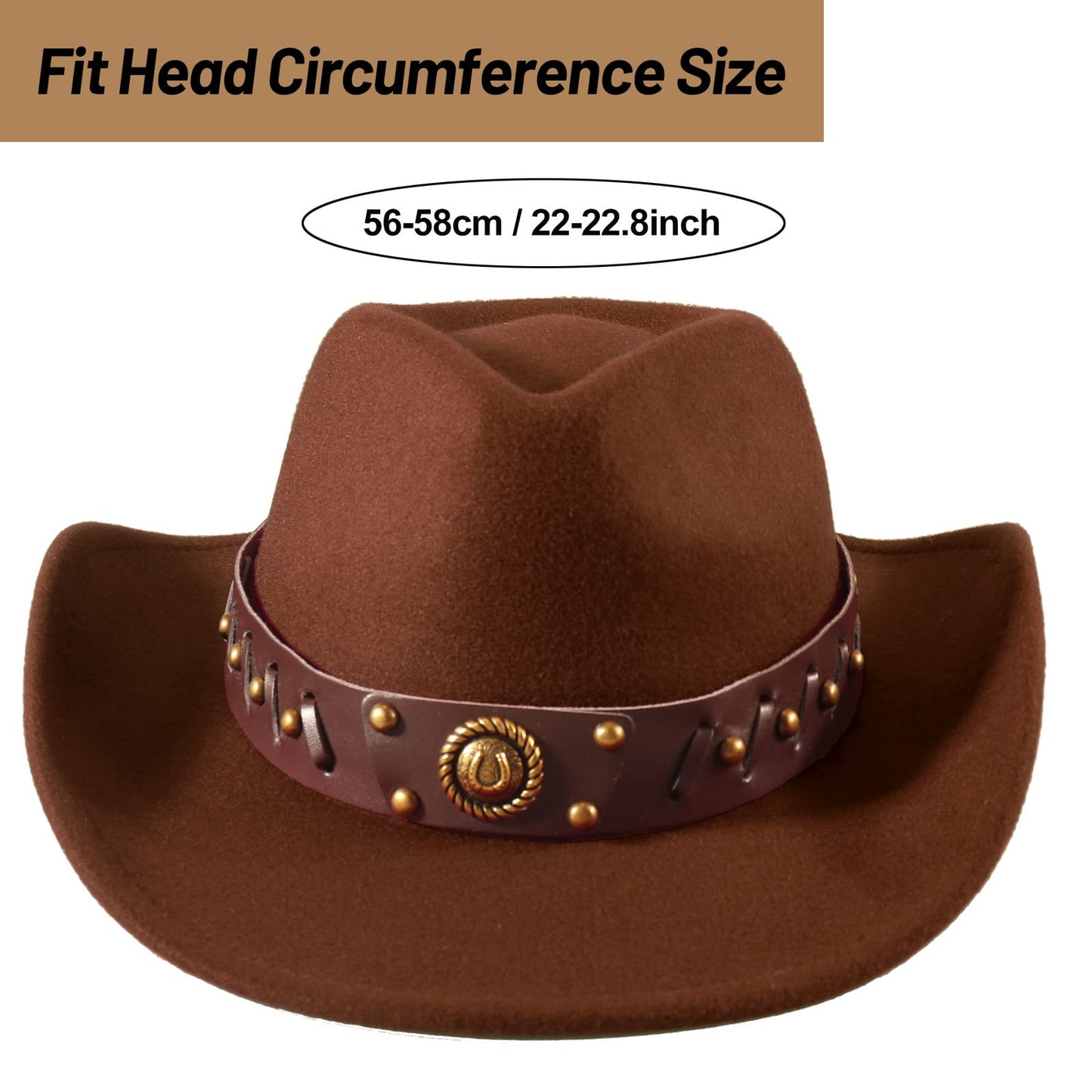 Ibeauti Cowboy Hat with Fringed Bandana Set for Women Wide Brim Western Cowgirl Hat Paisley Head Wrap Scarf