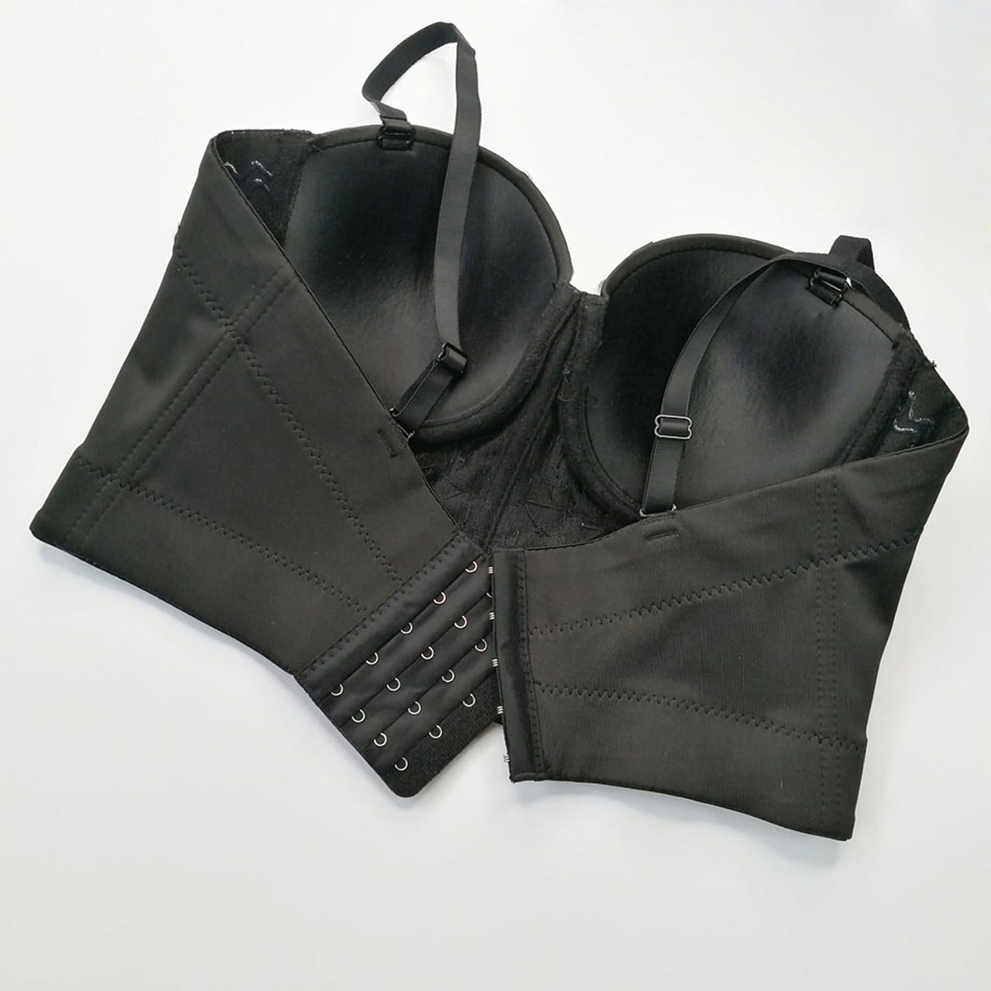 Women's Handmade Rhinestone Diamond Push up Bustier Crop Top Punk Corset Bra Vest