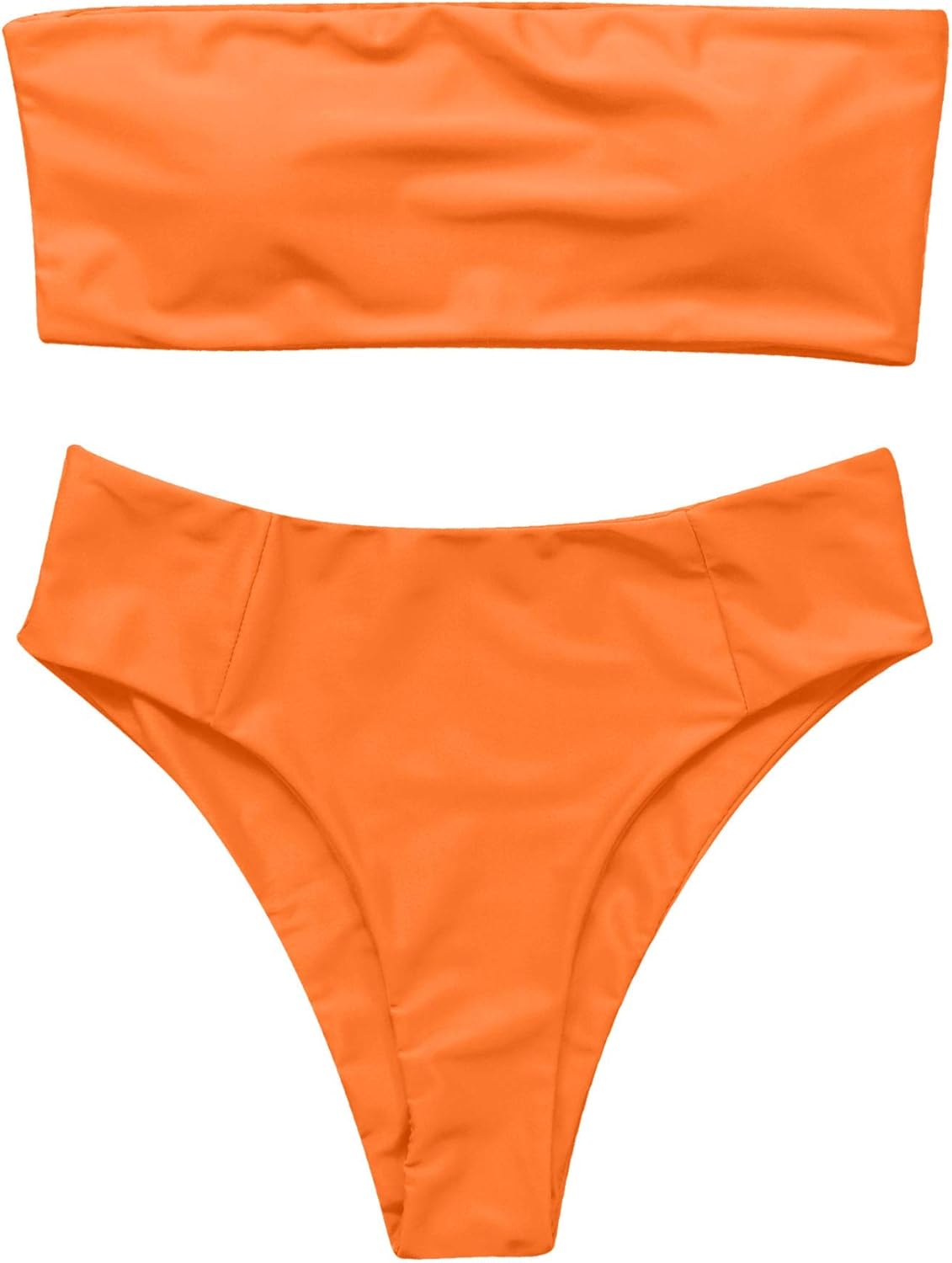 OMKAGI Women Bandeau Bikini Swimsuits Cheeky Off Shoulder Bathing Suit