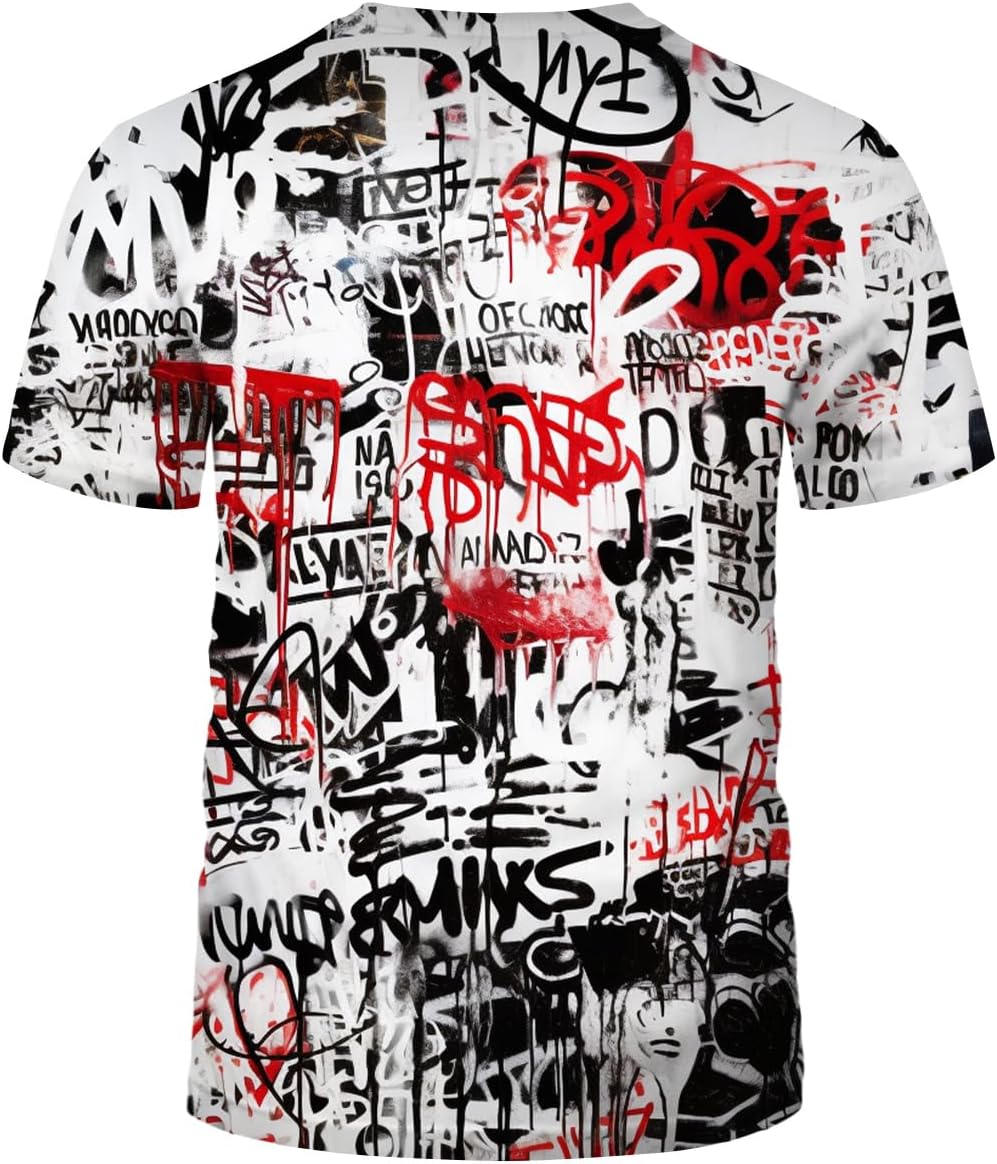 Mens Hip Hop Hipster Crew Neck Short Sleeve T-Shirt