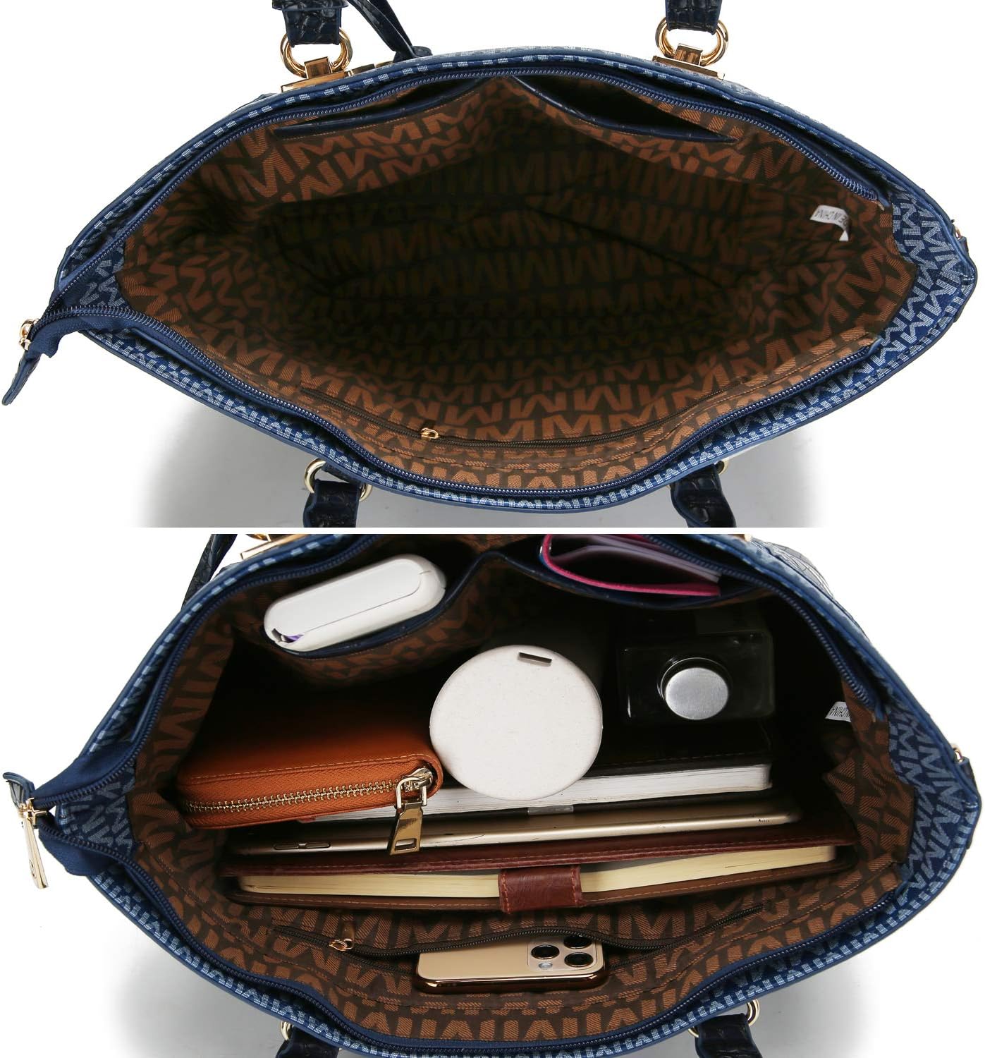 MKF Collection Shoulder Bag for Women, Crossbody Purse & Wristlet: PU Leather Satchel Pocketbook 3 PCs Handbag Set