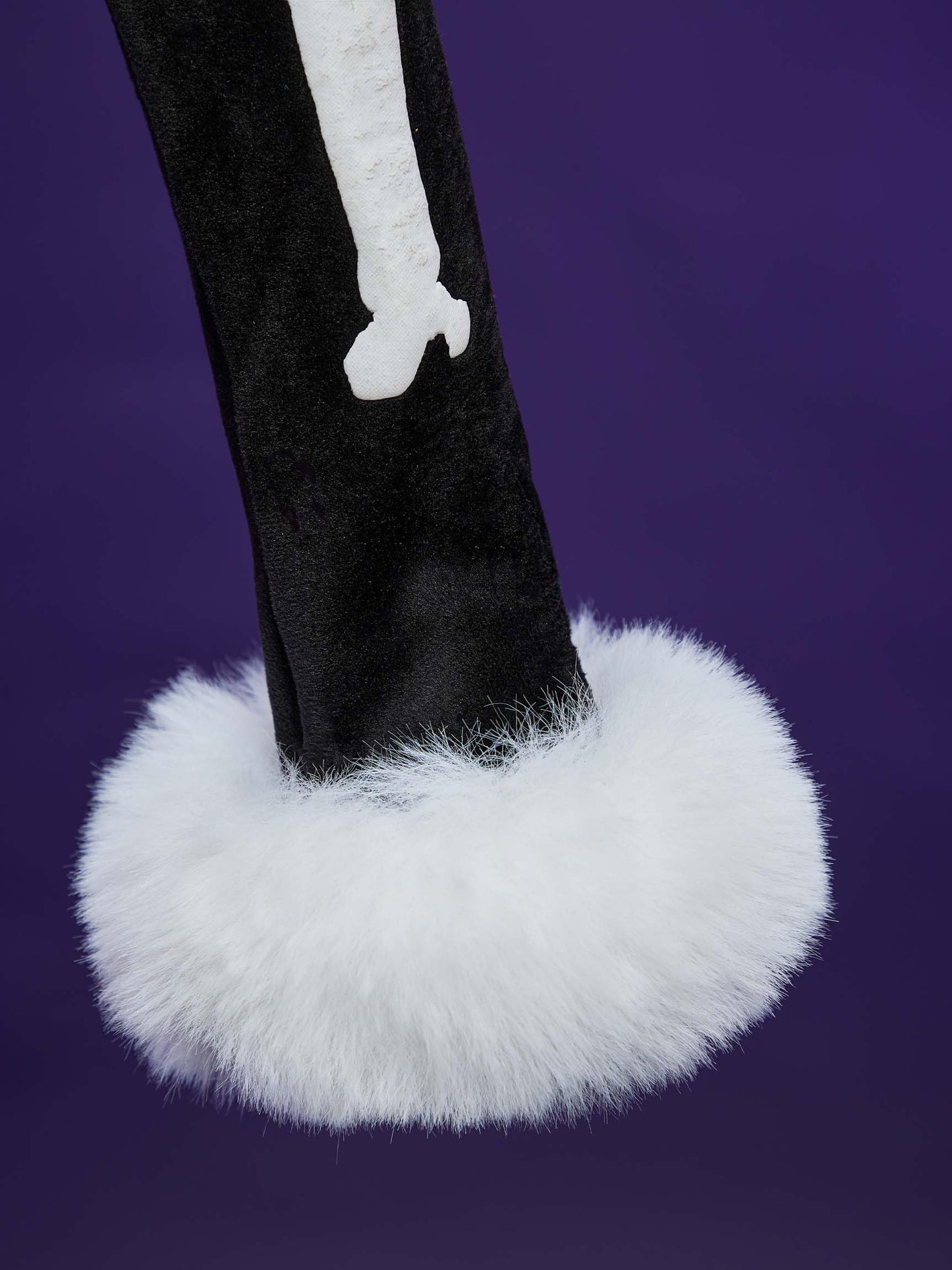 MEOWCOS Gothic Bodysuit Furry Hooded Black White Skull Pattern Halloween Costume Homewear with Tail and Socks