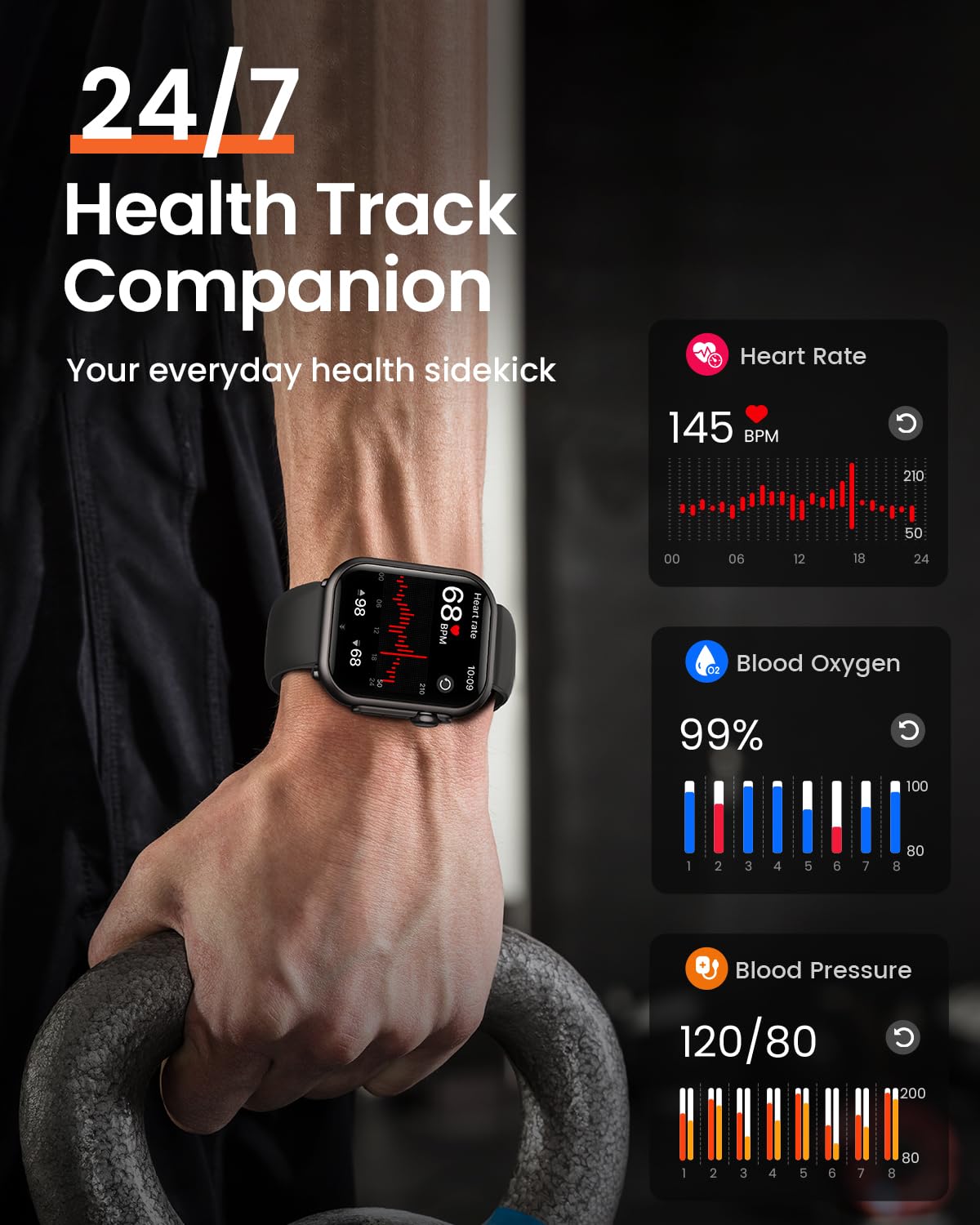 Smart Watch for Women for iPhone&Android: 100 Day+Battery Life, Smart watch(Answer/Make Calls) with 24/7 SpO2 Sleep Heart Rate Monitor,5ATM Waterproof,Fitness Tracker with 120+ Sport,Reloj Inteligente