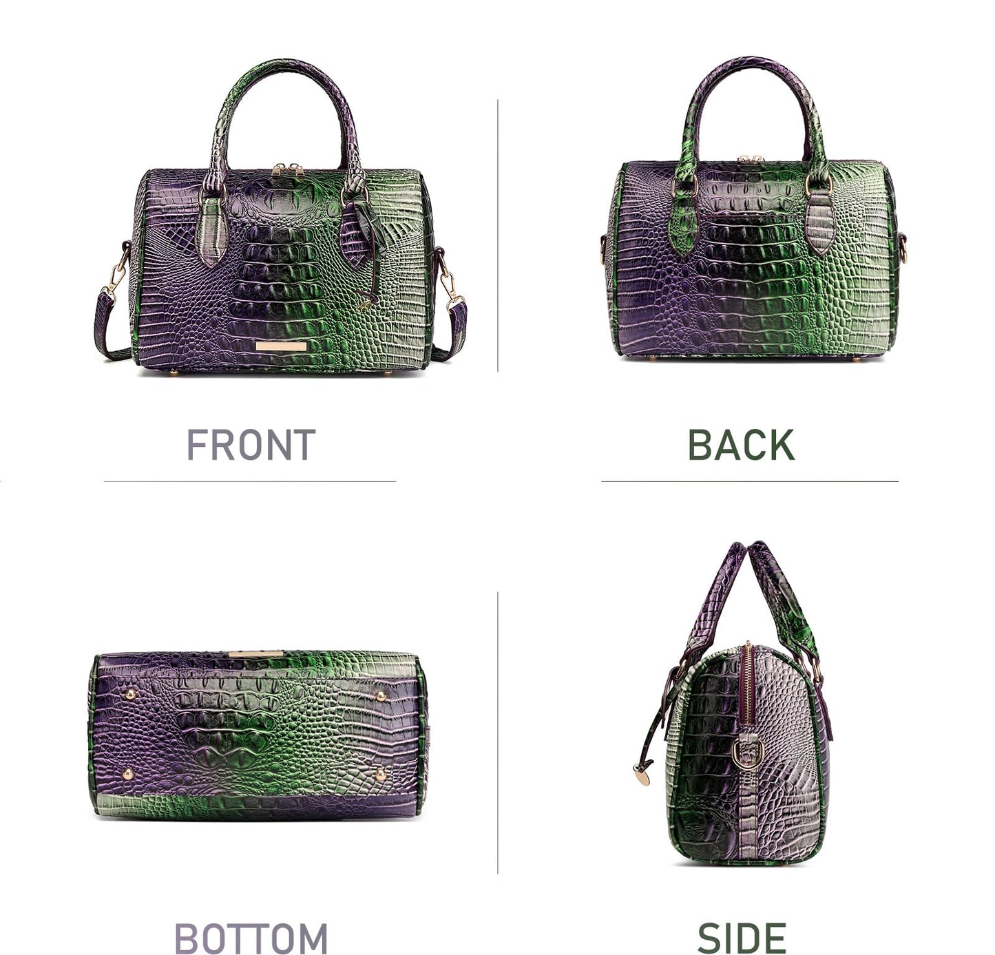 Top-Handle Crocodile Purses For Women Crossbody Leather Bags Trendy Large Capacity Tote with Shoulder Strap