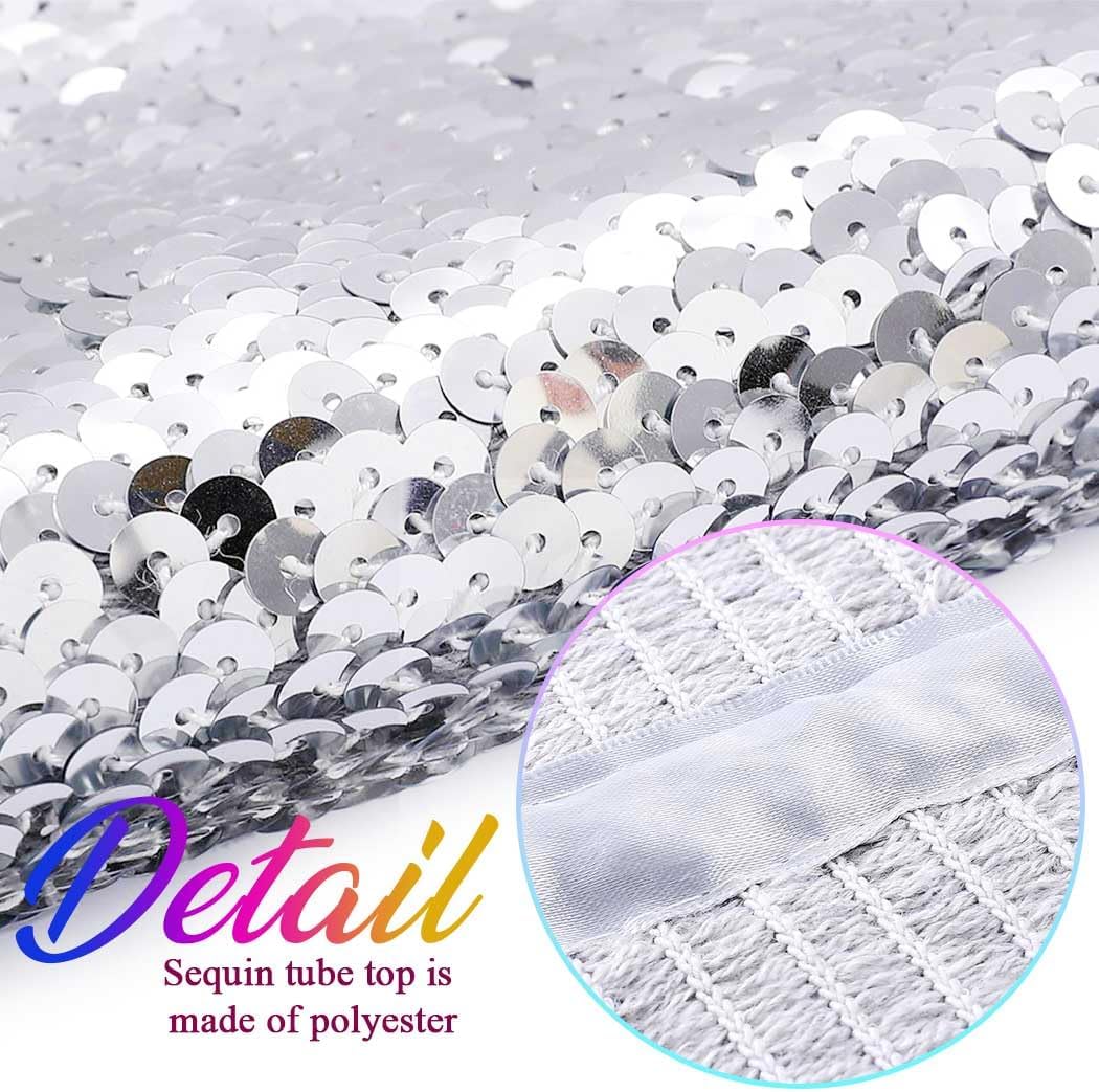 Nicute Sequin Tube Top Sparkly Crop Tops for Women