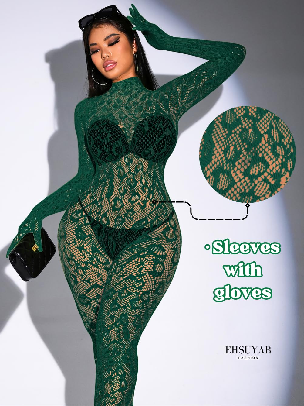 Sexy Lace Leopard Jumpsuit For Women, Fishnet Bodysuit Glow Party Club, Poster One Piece Mesh Full Body Rave Outfits