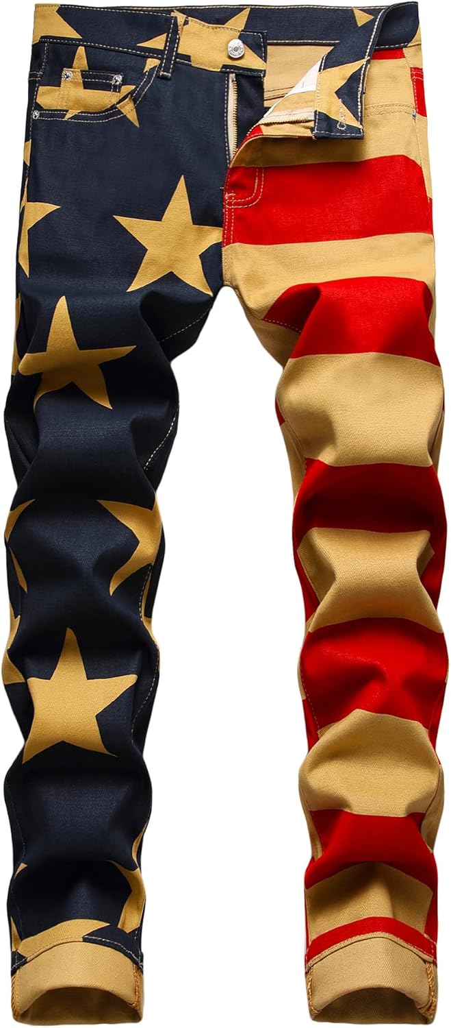 Men's Casual Stylish Straight Slim Fit Jeans Young Hiphop Skinny Denim Pants