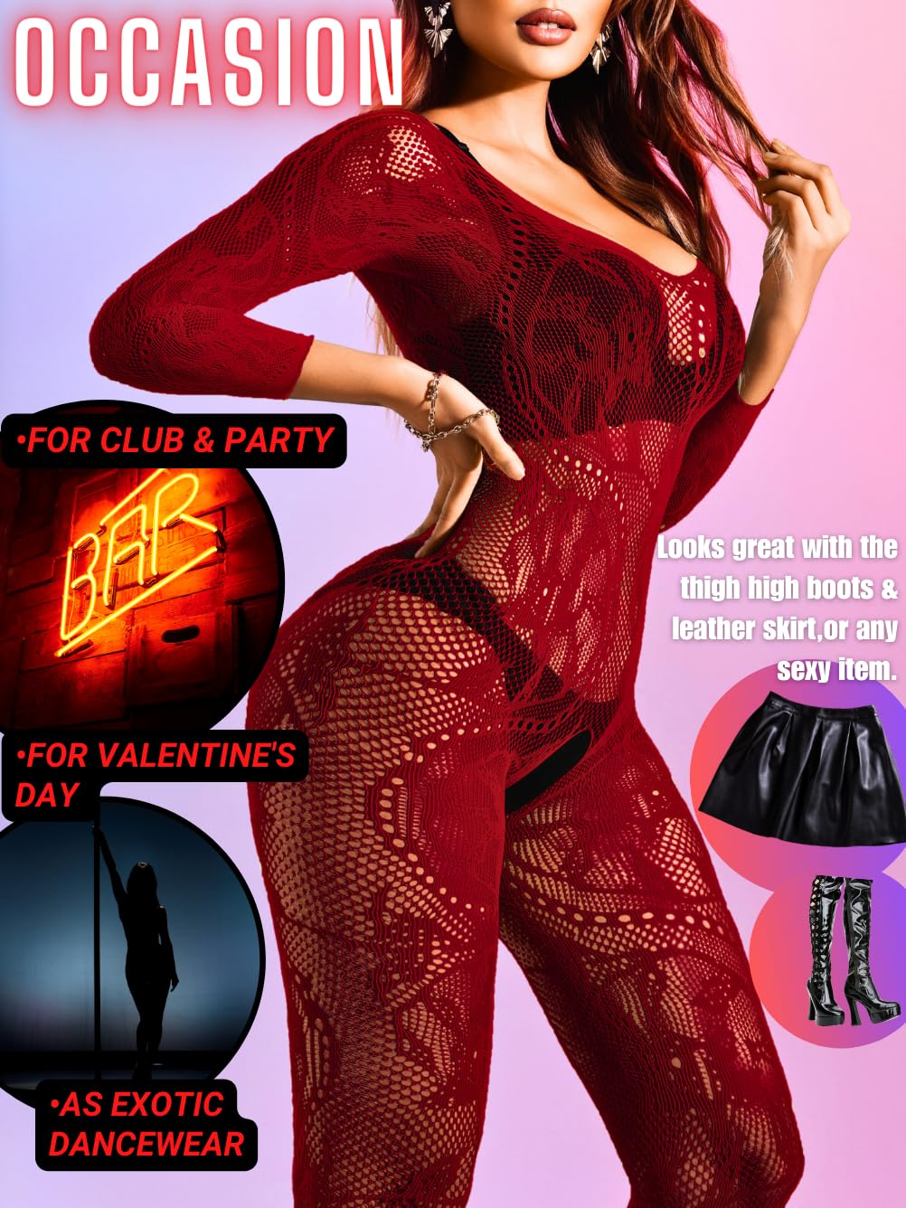Women Sexy Body Stockings, Fishnet Bodysuit Glow Party Rave, Exotic Dancer Wear Fishnets Lingerie Outfits Plus Size