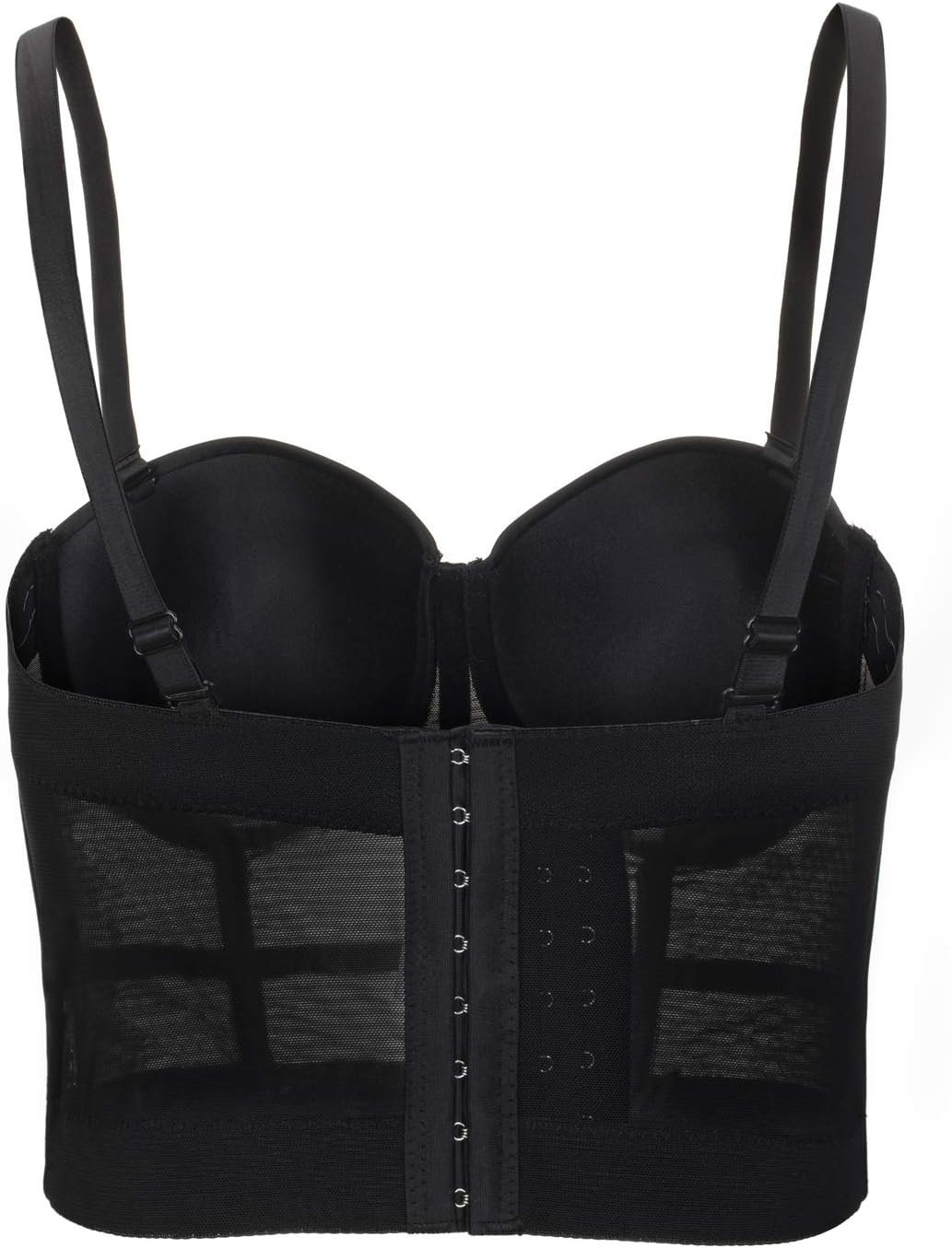 Women's Handmade Rhinestone Diamond Push up Bustier Crop Top Punk Corset Bra Vest
