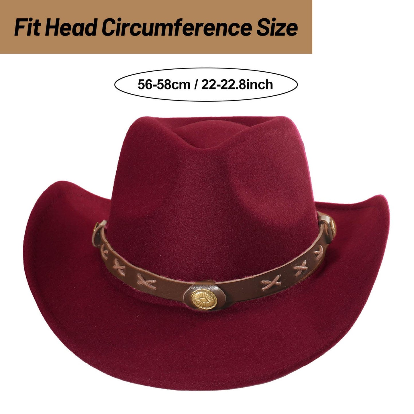 Ibeauti Cowboy Hat with Fringed Bandana Set for Women Wide Brim Western Cowgirl Hat Paisley Head Wrap Scarf