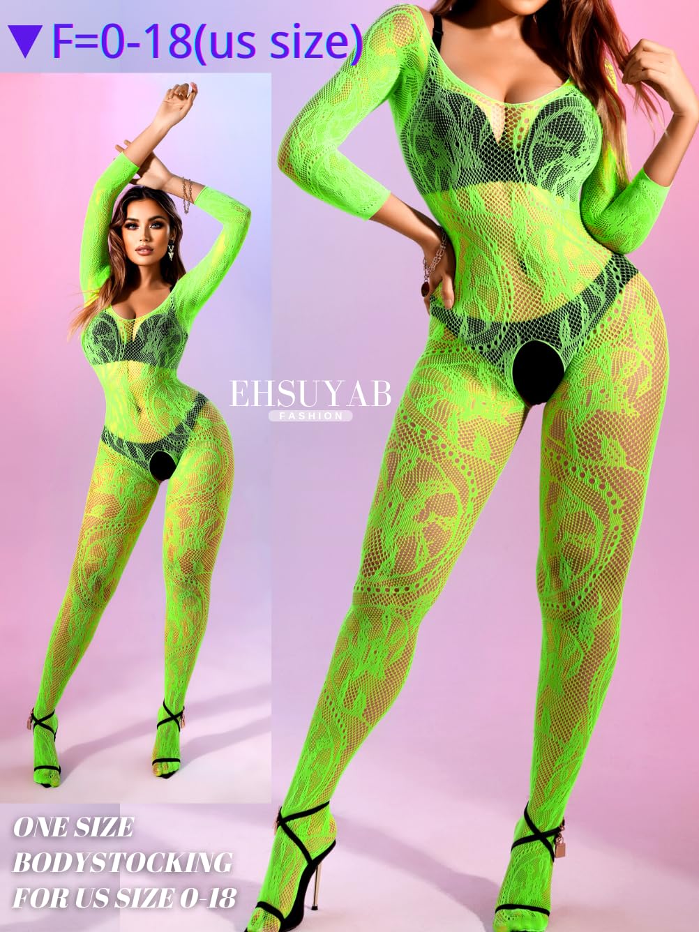 Women Sexy Body Stockings, Fishnet Bodysuit Glow Party Rave, Exotic Dancer Wear Fishnets Lingerie Outfits Plus Size