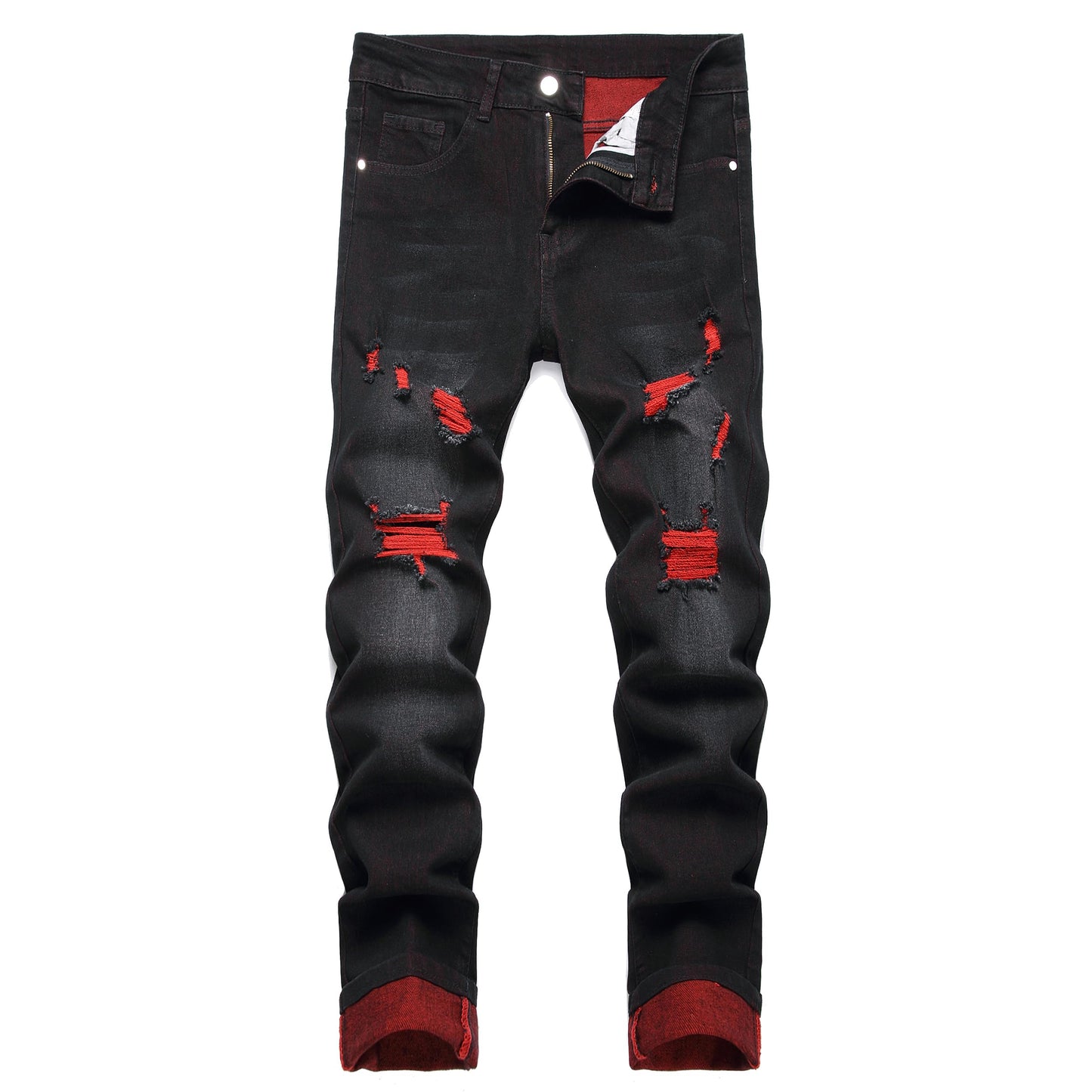 JUNBAOSS Men's Slim Fit Stretch Jeans Ripped Skinny Jeans for Men, Fashion Distressed Straight Comfort Flex Waist Pants