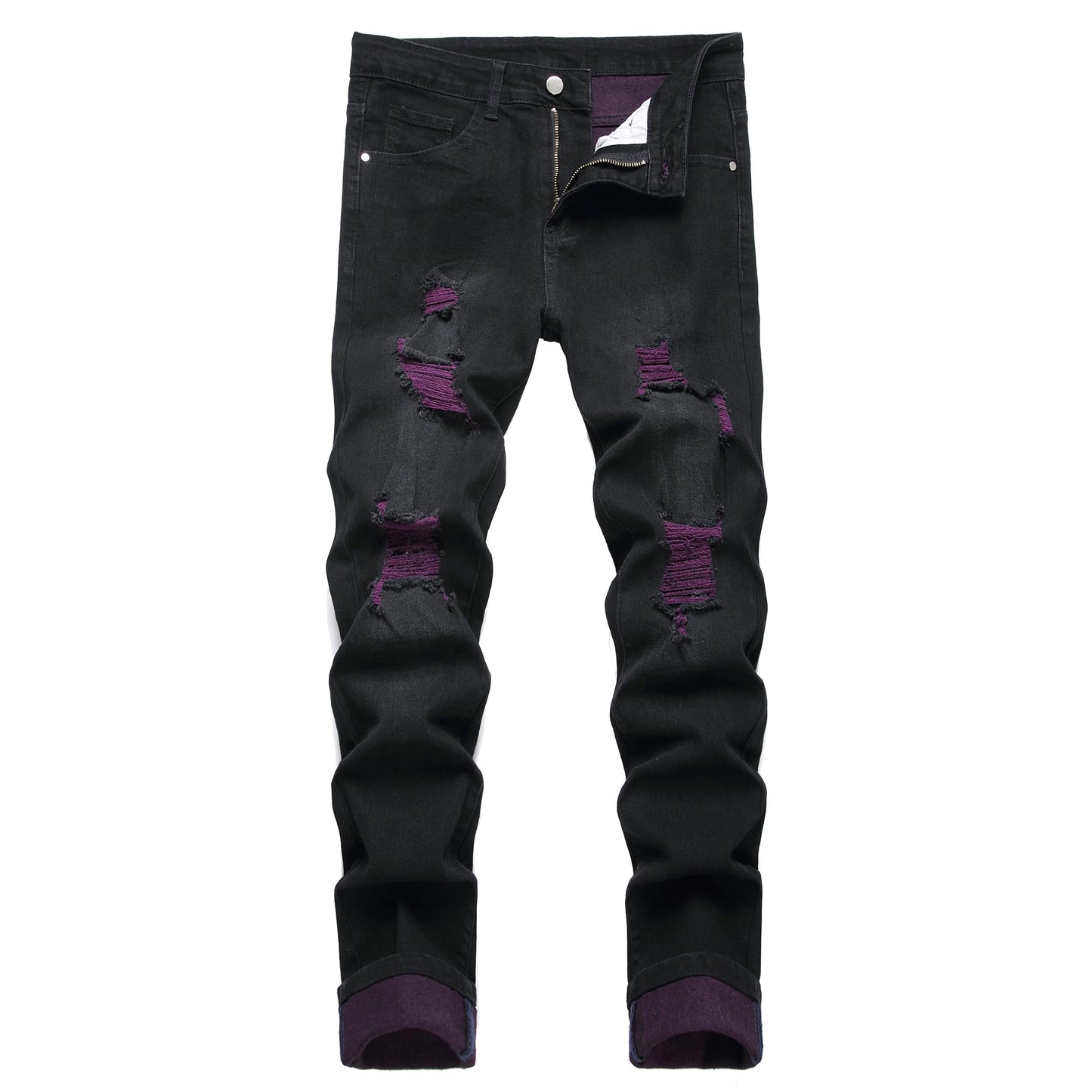 JUNBAOSS Men's Slim Fit Stretch Jeans Ripped Skinny Jeans for Men, Fashion Distressed Straight Comfort Flex Waist Pants