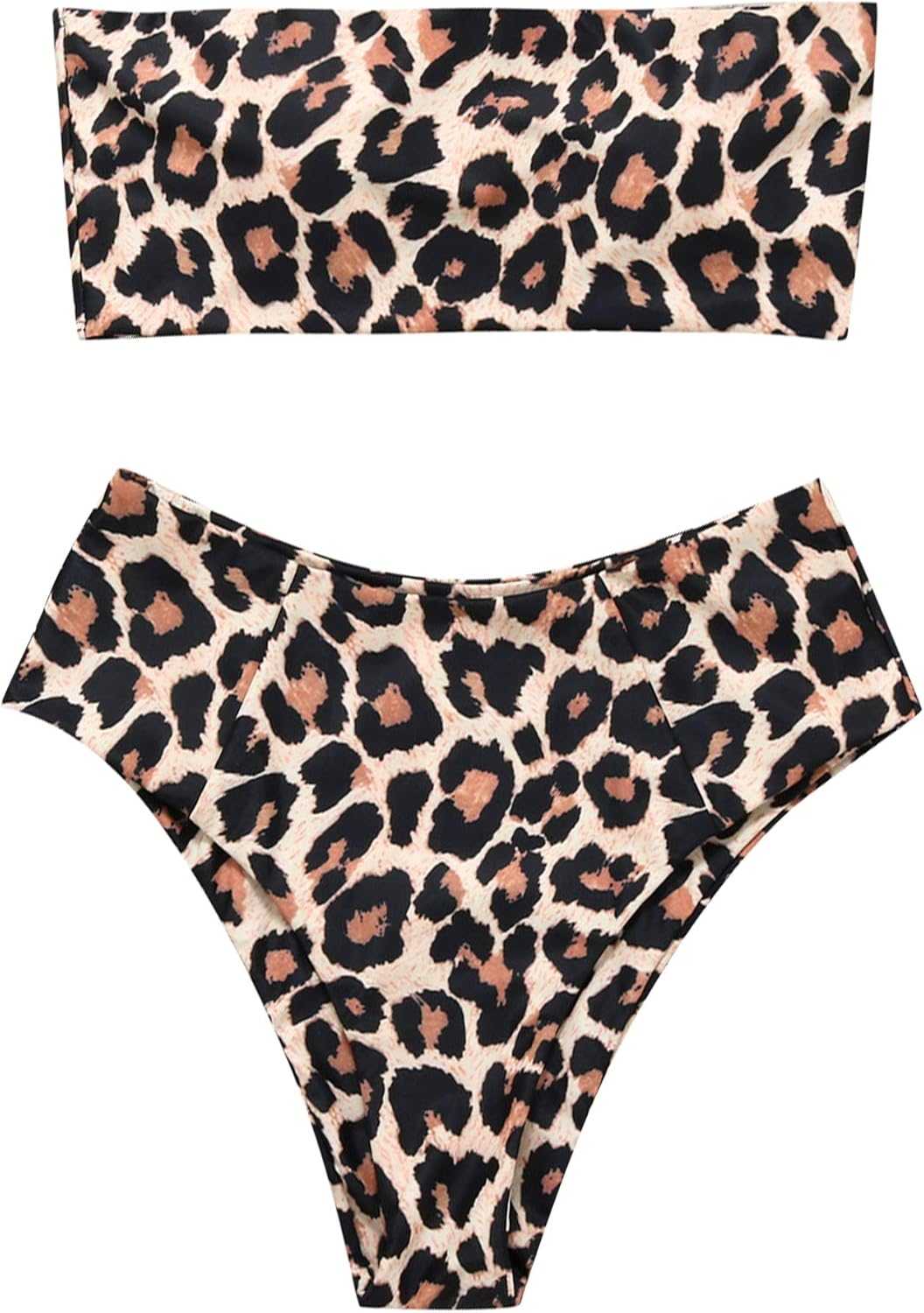 OMKAGI Women Bandeau Bikini Swimsuits Cheeky Off Shoulder Bathing Suit