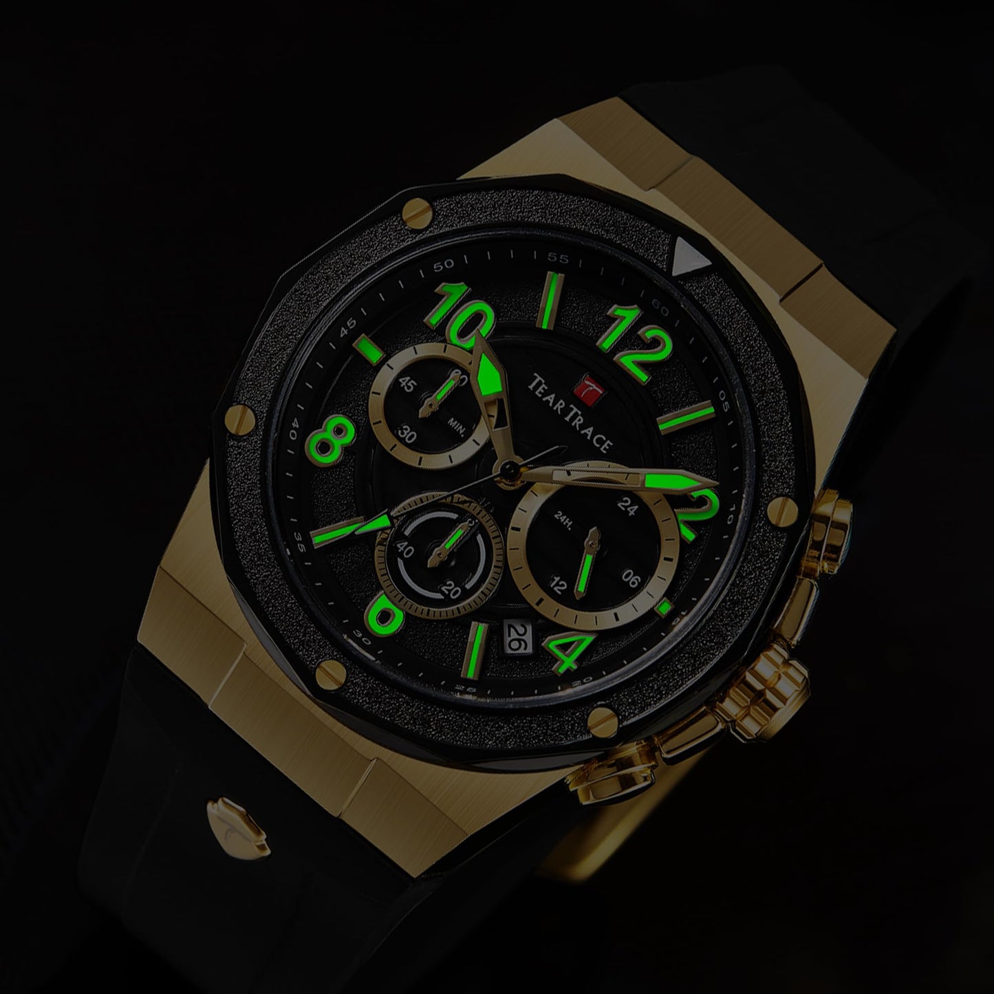 Watches for Men Analog Quartz Waterproof Sport Men’s Watch Tonneau Chronograph Luminous Fashionable Unique Casual Watch with Silicone Strap