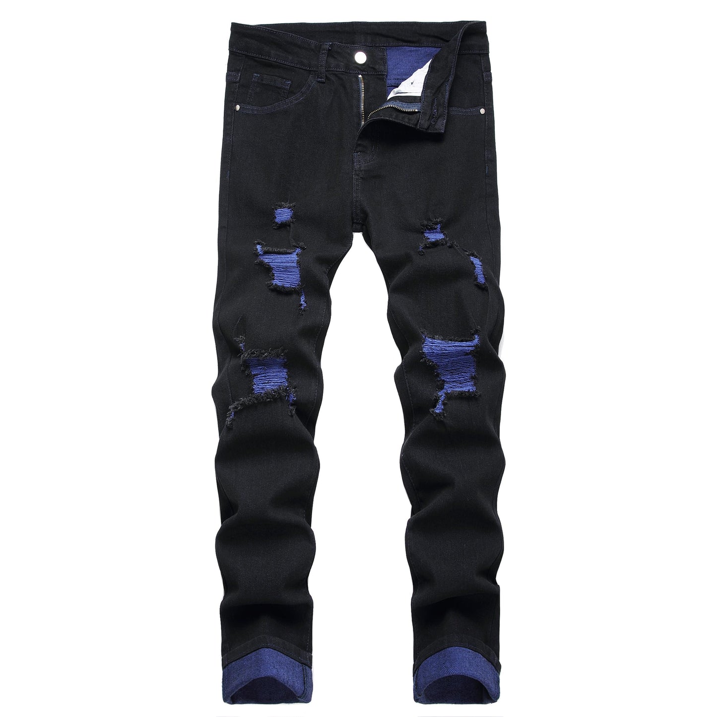 JUNBAOSS Men's Slim Fit Stretch Jeans Ripped Skinny Jeans for Men, Fashion Distressed Straight Comfort Flex Waist Pants