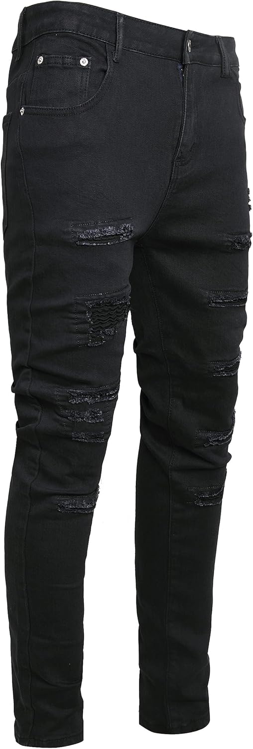 Men's Casual Stylish Straight Slim Fit Jeans Young Hiphop Skinny Denim Pants