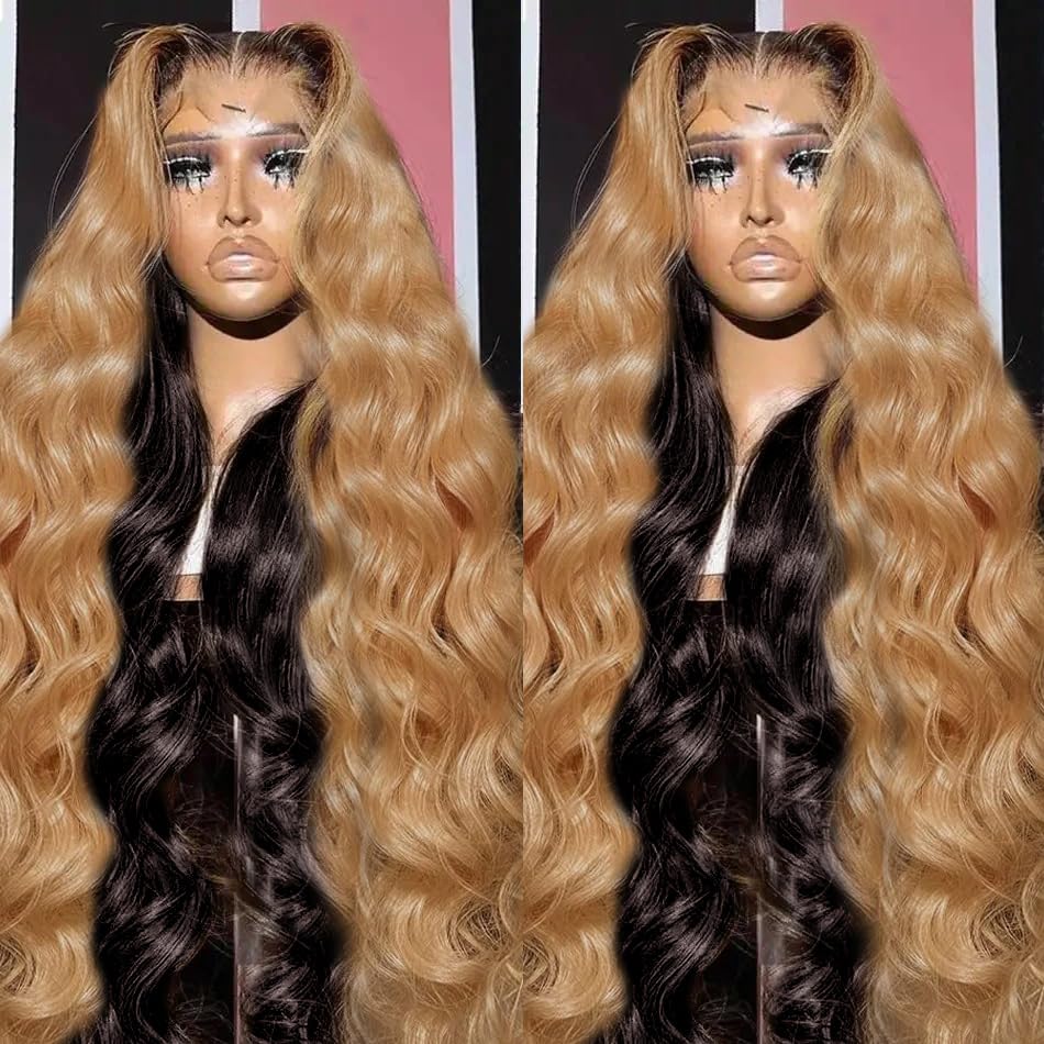 MEGOOD 200% Density Reddish Brown Deep Wave Lace Front Wigs Human Hair 13x4 HD Transparent Curly Human Hair Wig Pre Plucked 13X4 Ginger Wig Human Hair Glueless Colored Wigs With Baby Hair 18inch