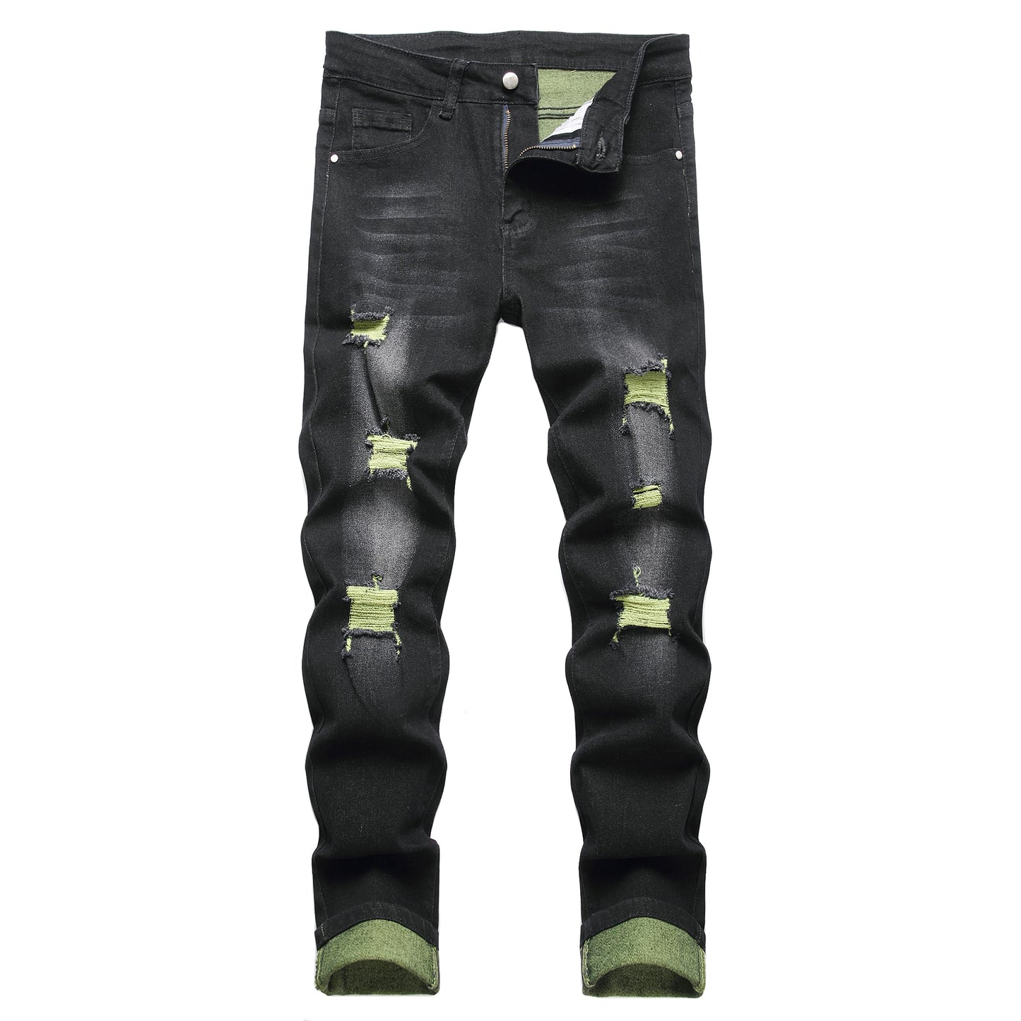 JUNBAOSS Men's Slim Fit Stretch Jeans Ripped Skinny Jeans for Men, Fashion Distressed Straight Comfort Flex Waist Pants