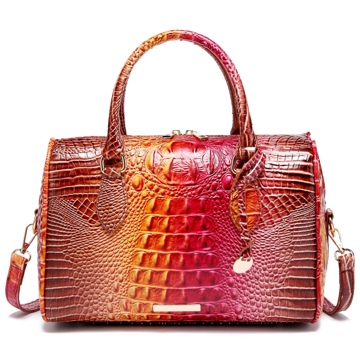 Top-Handle Crocodile Purses For Women Crossbody Leather Bags Trendy Large Capacity Tote with Shoulder Strap