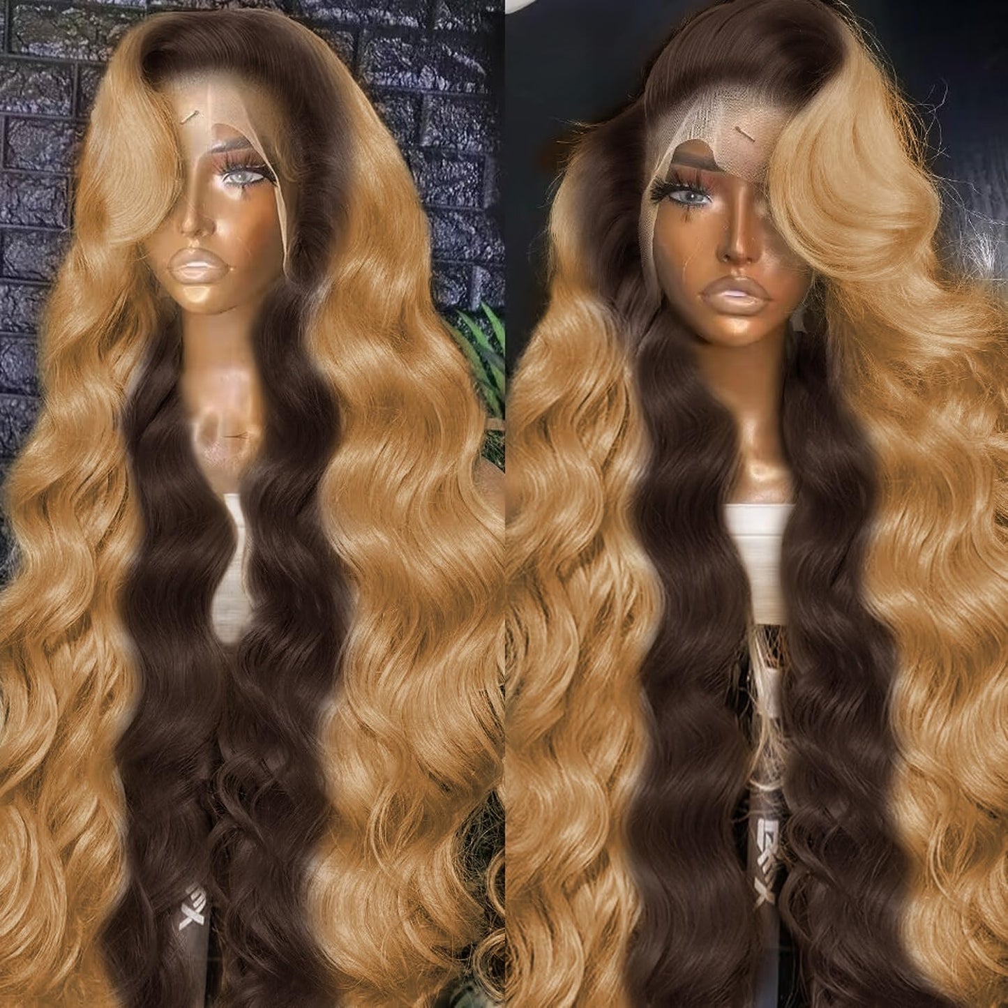 MEGOOD 200% Density Reddish Brown Deep Wave Lace Front Wigs Human Hair 13x4 HD Transparent Curly Human Hair Wig Pre Plucked 13X4 Ginger Wig Human Hair Glueless Colored Wigs With Baby Hair 18inch