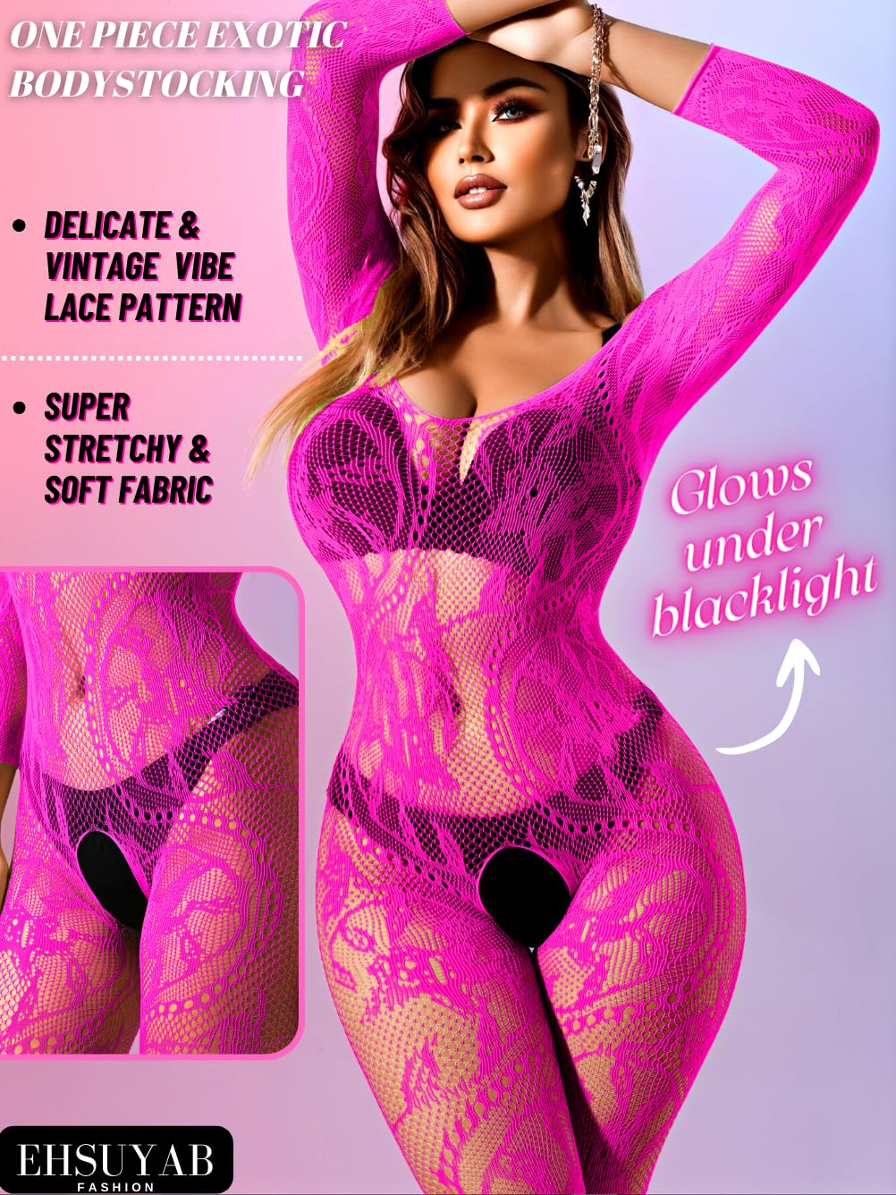 Women Sexy Body Stockings, Fishnet Bodysuit Glow Party Rave, Exotic Dancer Wear Fishnets Lingerie Outfits Plus Size