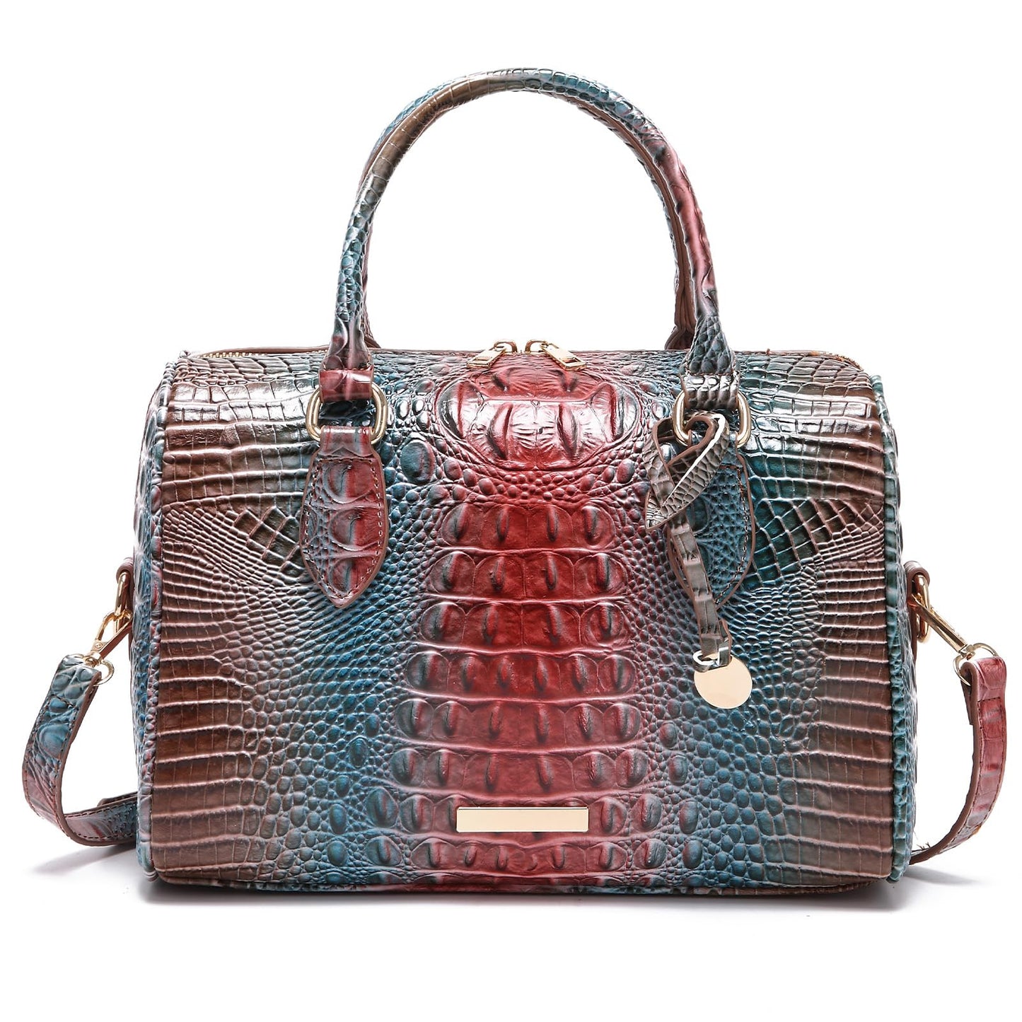 Top-Handle Crocodile Purses For Women Crossbody Leather Bags Trendy Large Capacity Tote with Shoulder Strap