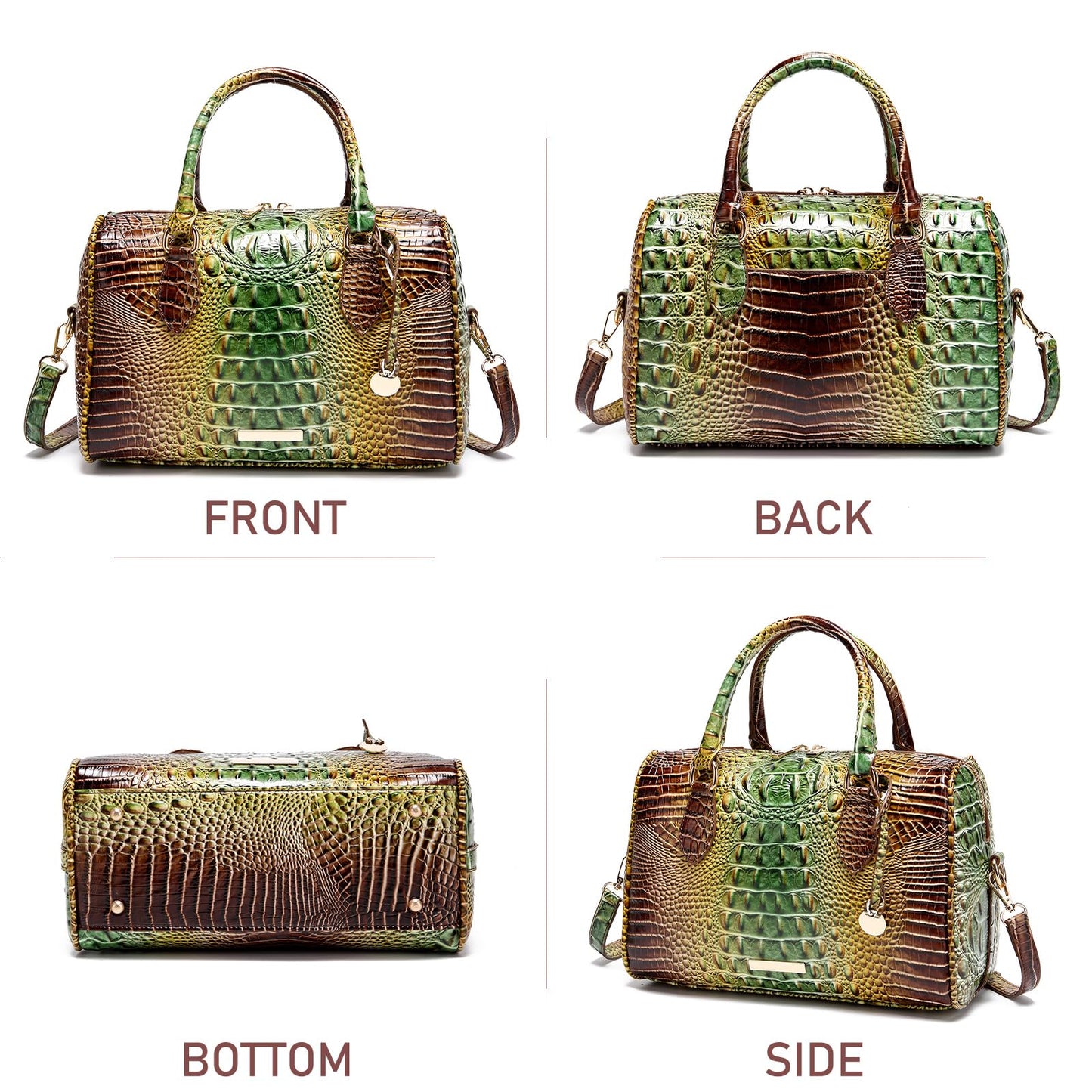Top-Handle Crocodile Purses For Women Crossbody Leather Bags Trendy Large Capacity Tote with Shoulder Strap