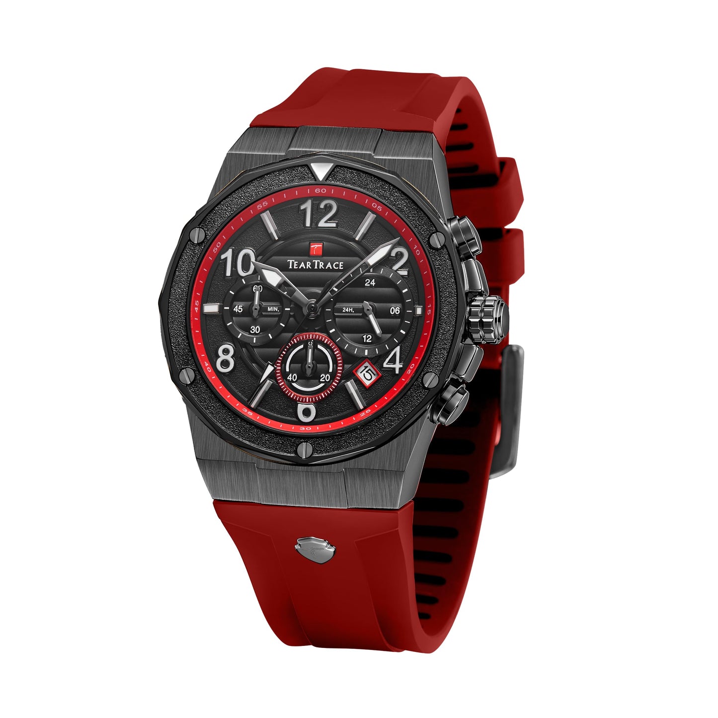 Watches for Men Analog Quartz Waterproof Sport Men’s Watch Tonneau Chronograph Luminous Fashionable Unique Casual Watch with Silicone Strap