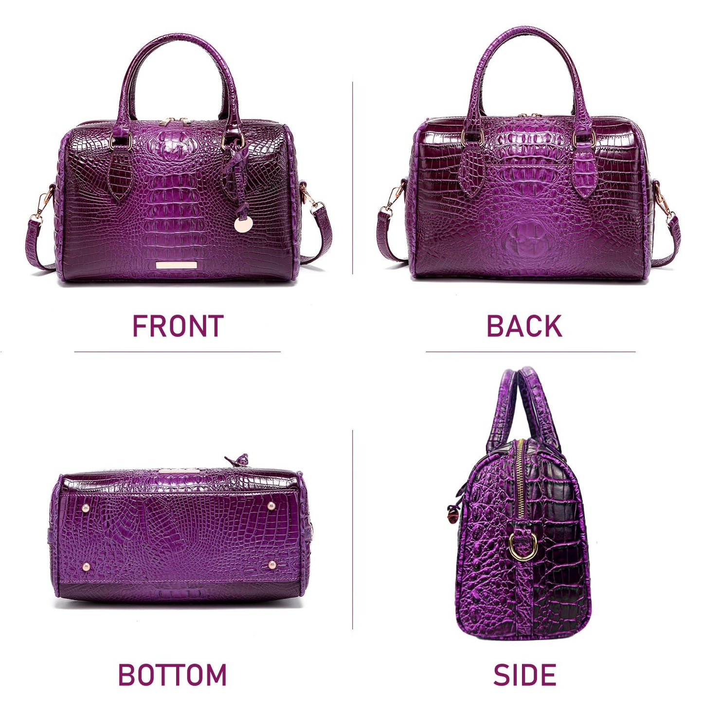 Top-Handle Crocodile Purses For Women Crossbody Leather Bags Trendy Large Capacity Tote with Shoulder Strap