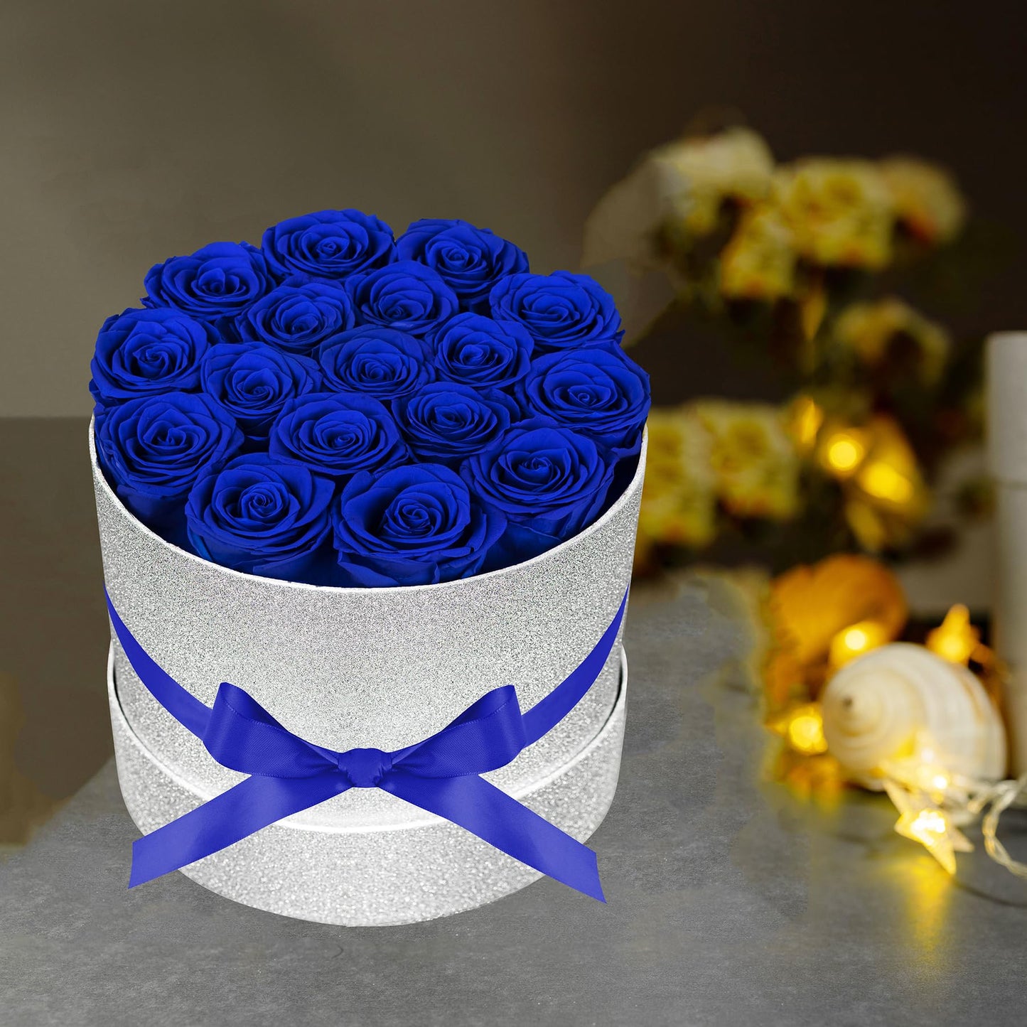 47 Flowers in a Luxury Suede Box, Birthday Gifts for Women, Preserved Flowers, Mothers Day Roses Gift for Mom, Red